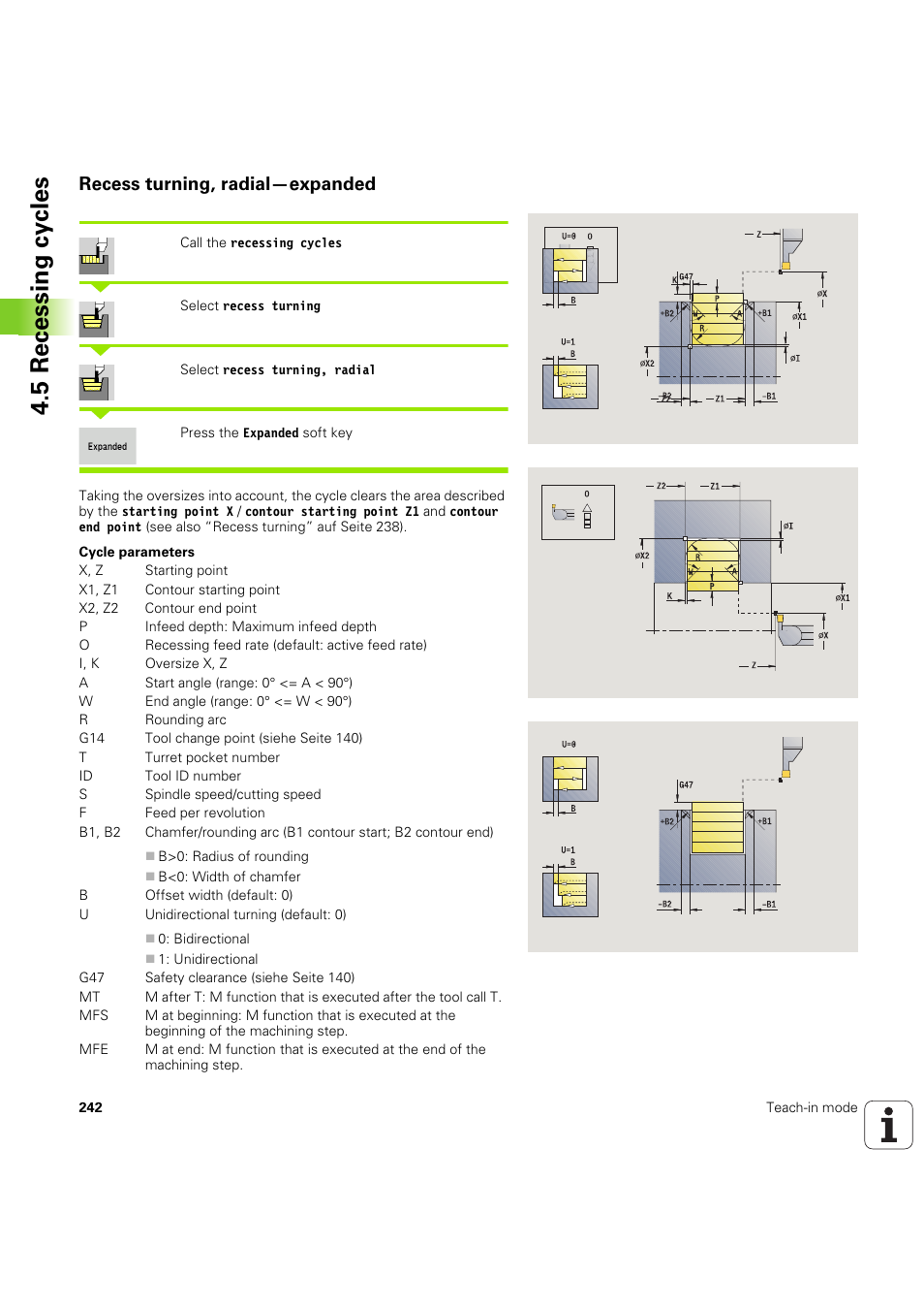 Recess turning, radial—expanded, 5 recessing cy cles | HEIDENHAIN SW 68894x-03 User Manual | Page 242 / 654