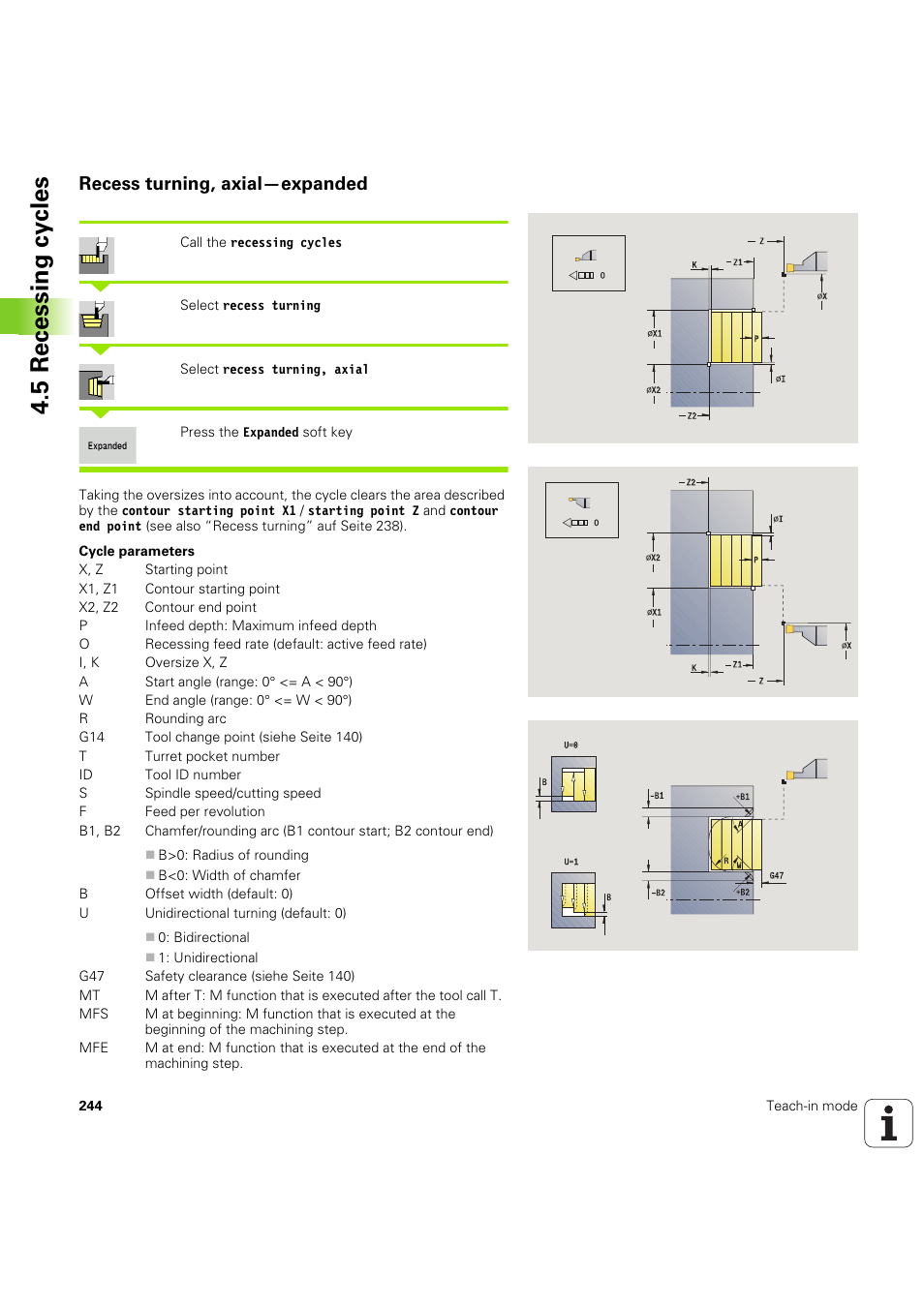 Recess turning, axial—expanded, 5 recessing cy cles | HEIDENHAIN SW 68894x-03 User Manual | Page 244 / 654