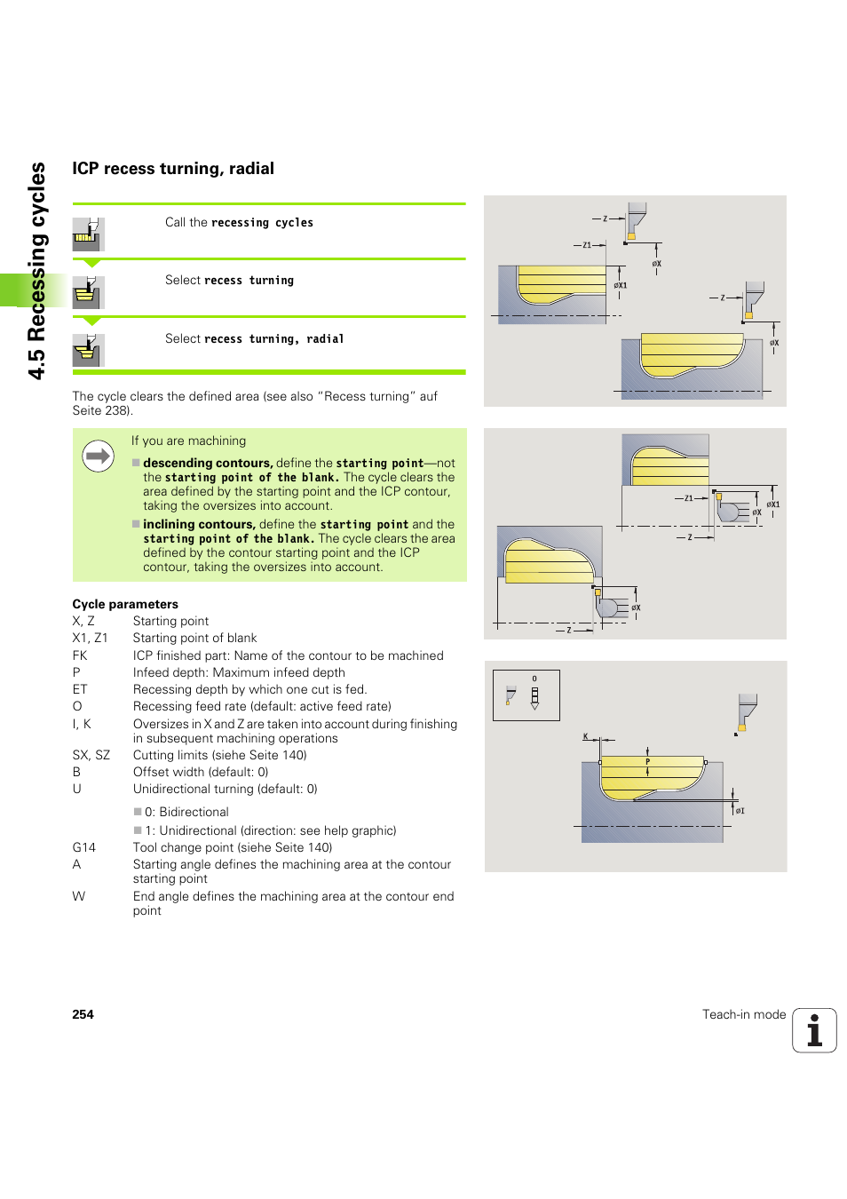Icp recess turning, radial, 5 recessing cy cles | HEIDENHAIN SW 68894x-03 User Manual | Page 254 / 654