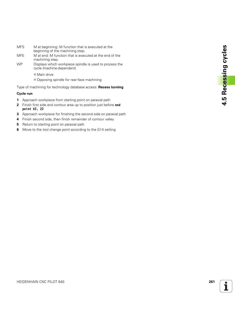 5 recessing cy cles | HEIDENHAIN SW 68894x-03 User Manual | Page 261 / 654