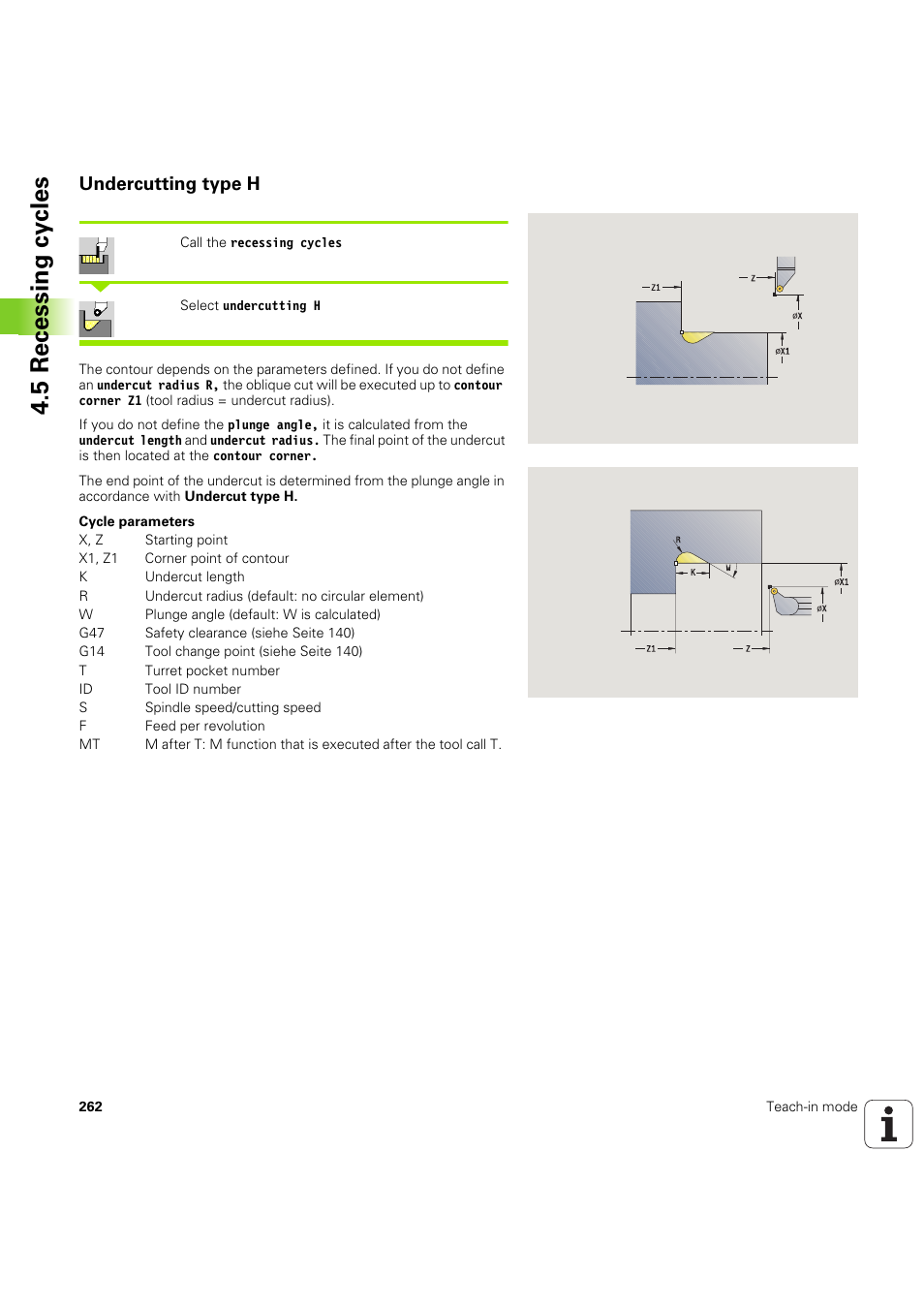 Undercutting type h, 5 recessing cy cles | HEIDENHAIN SW 68894x-03 User Manual | Page 262 / 654