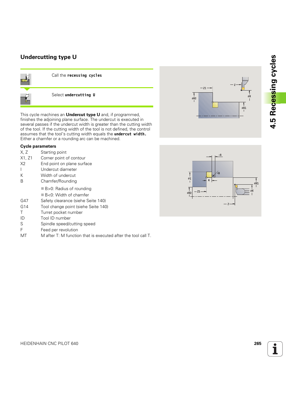 Undercutting type u, 5 recessing cy cles | HEIDENHAIN SW 68894x-03 User Manual | Page 265 / 654