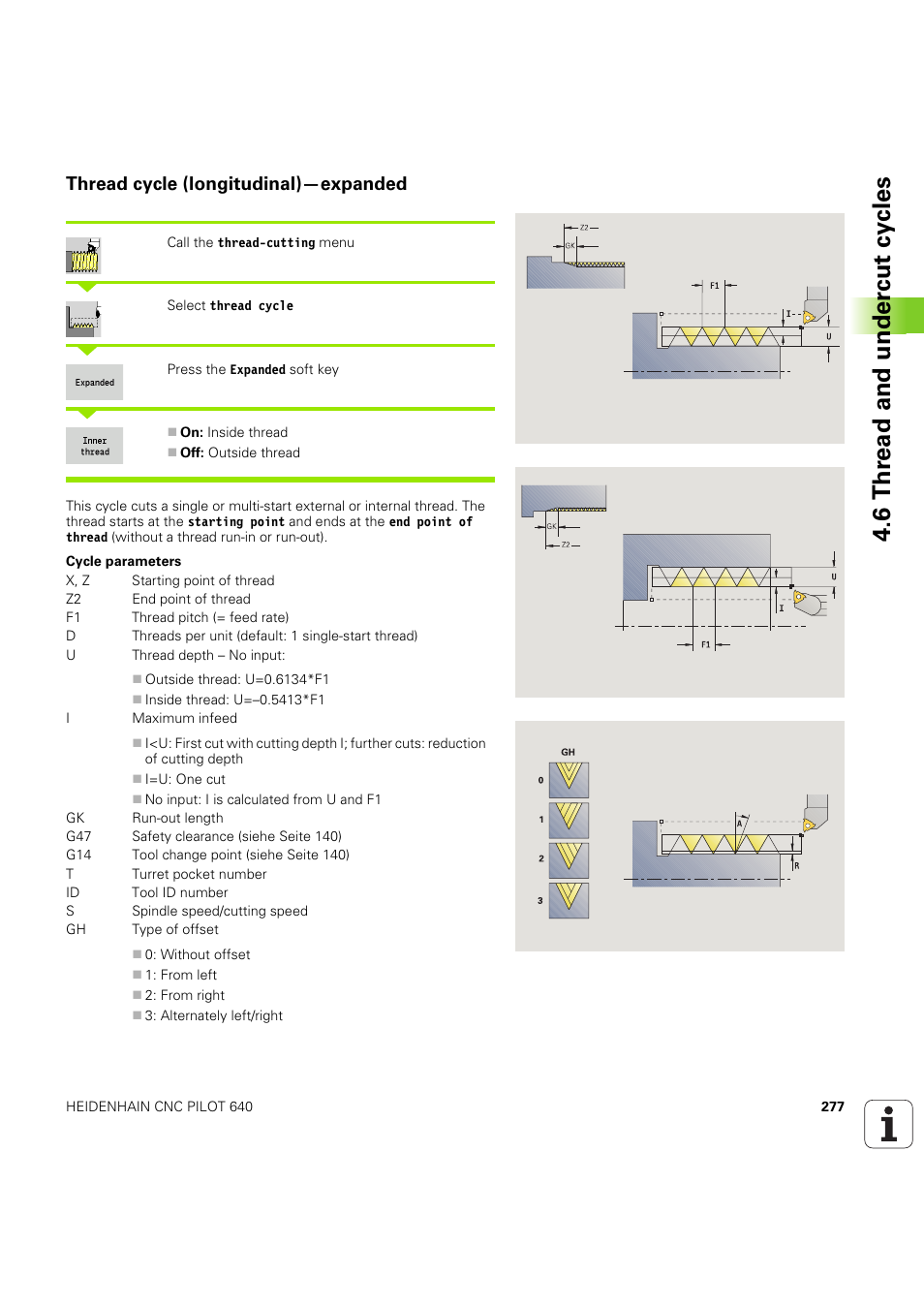Thread cycle (longitudinal)—expanded, 6 thr ead and under c ut cy cles | HEIDENHAIN SW 68894x-03 User Manual | Page 277 / 654