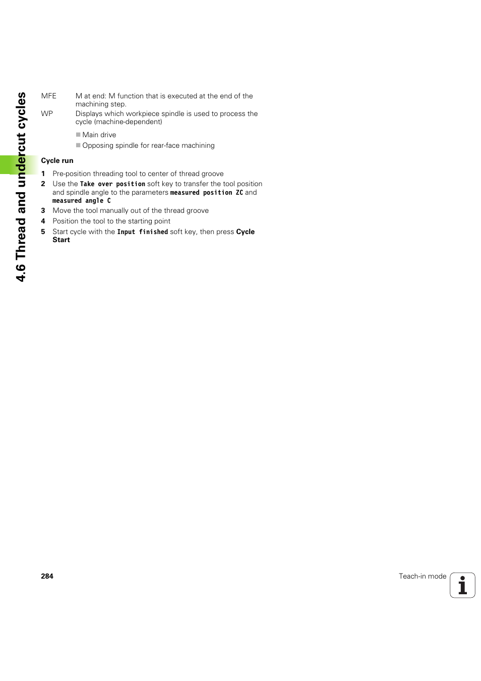 6 thr ead and under c ut cy cles | HEIDENHAIN SW 68894x-03 User Manual | Page 284 / 654