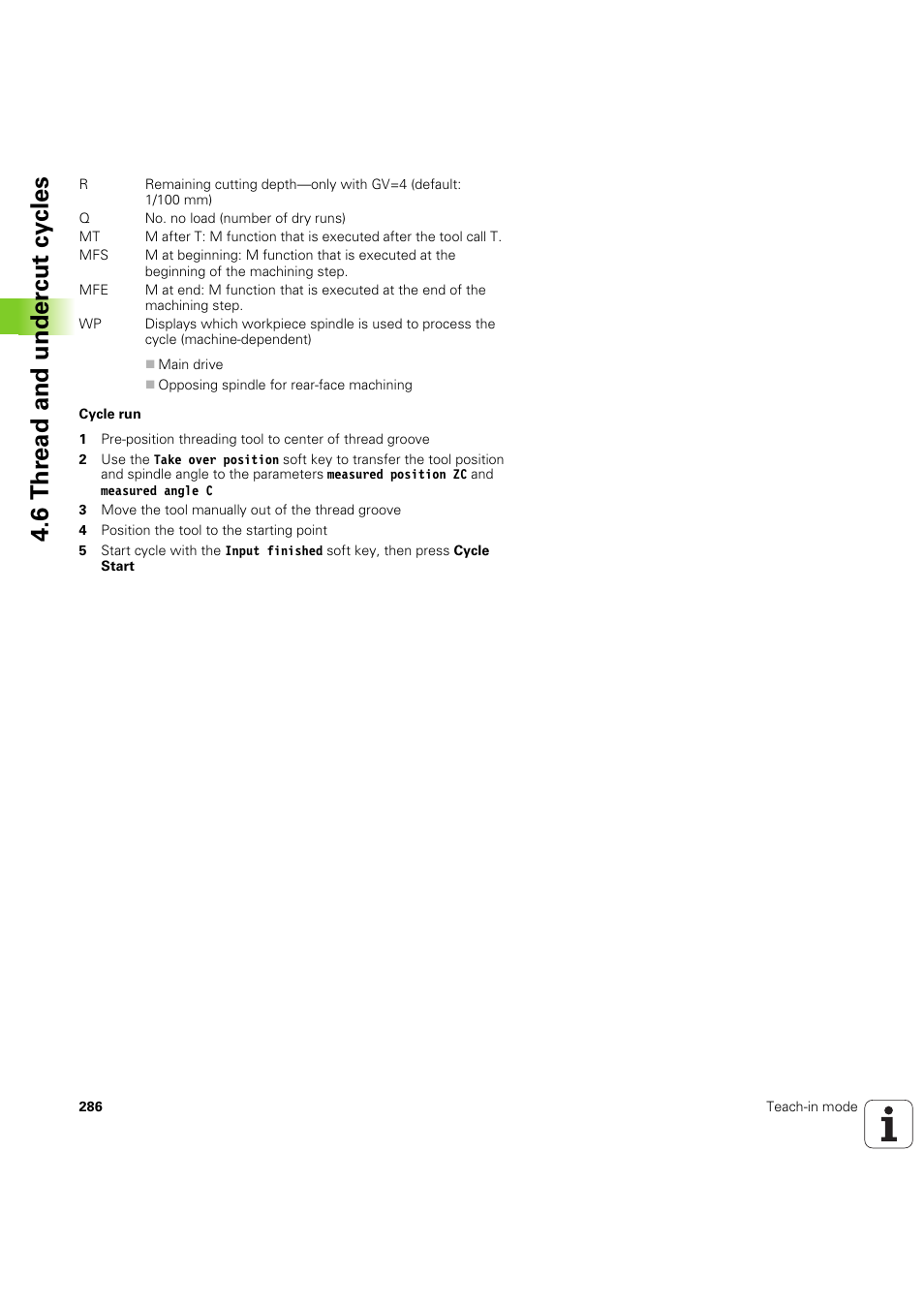 6 thr ead and under c ut cy cles | HEIDENHAIN SW 68894x-03 User Manual | Page 286 / 654