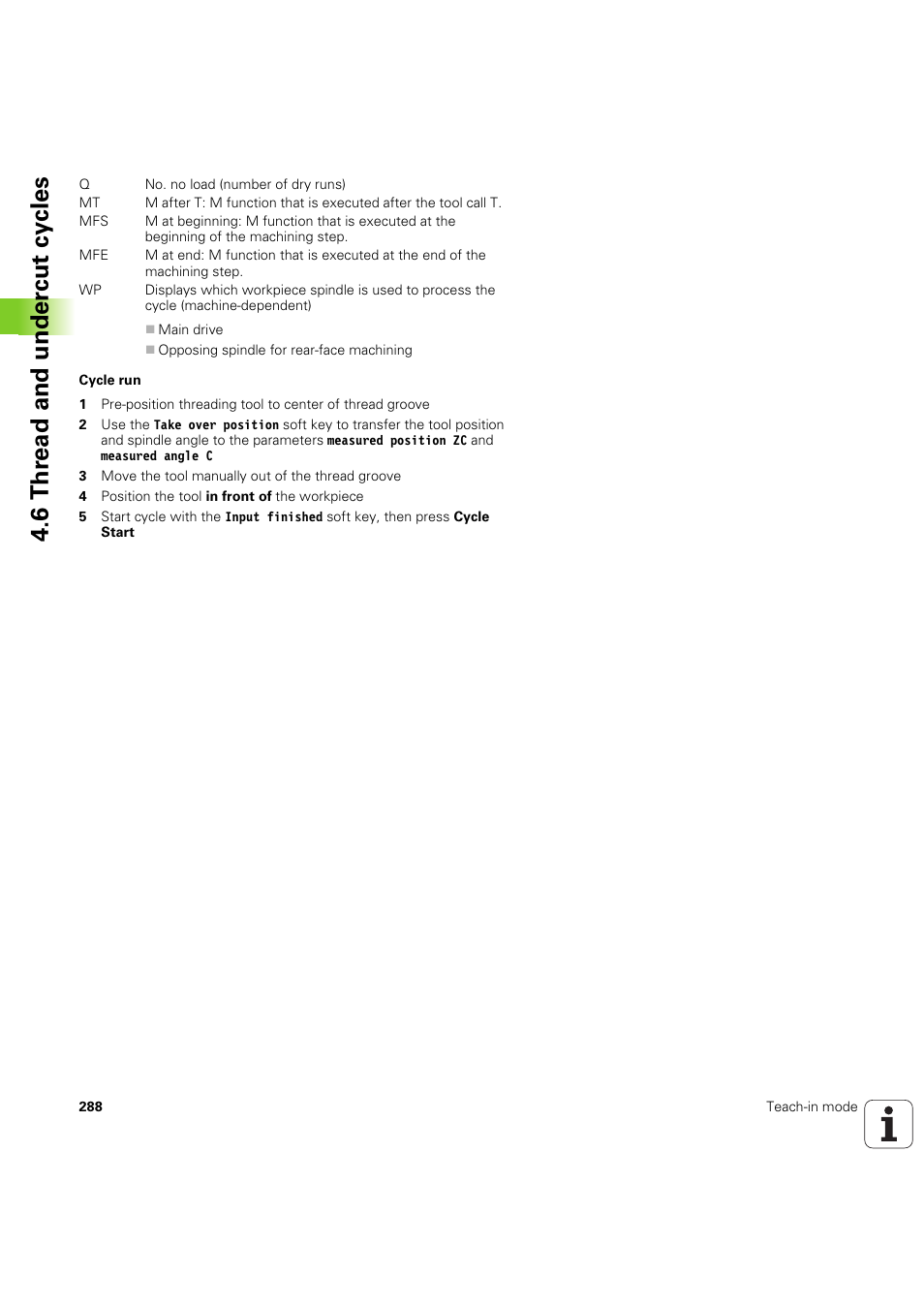 6 thr ead and under c ut cy cles | HEIDENHAIN SW 68894x-03 User Manual | Page 288 / 654