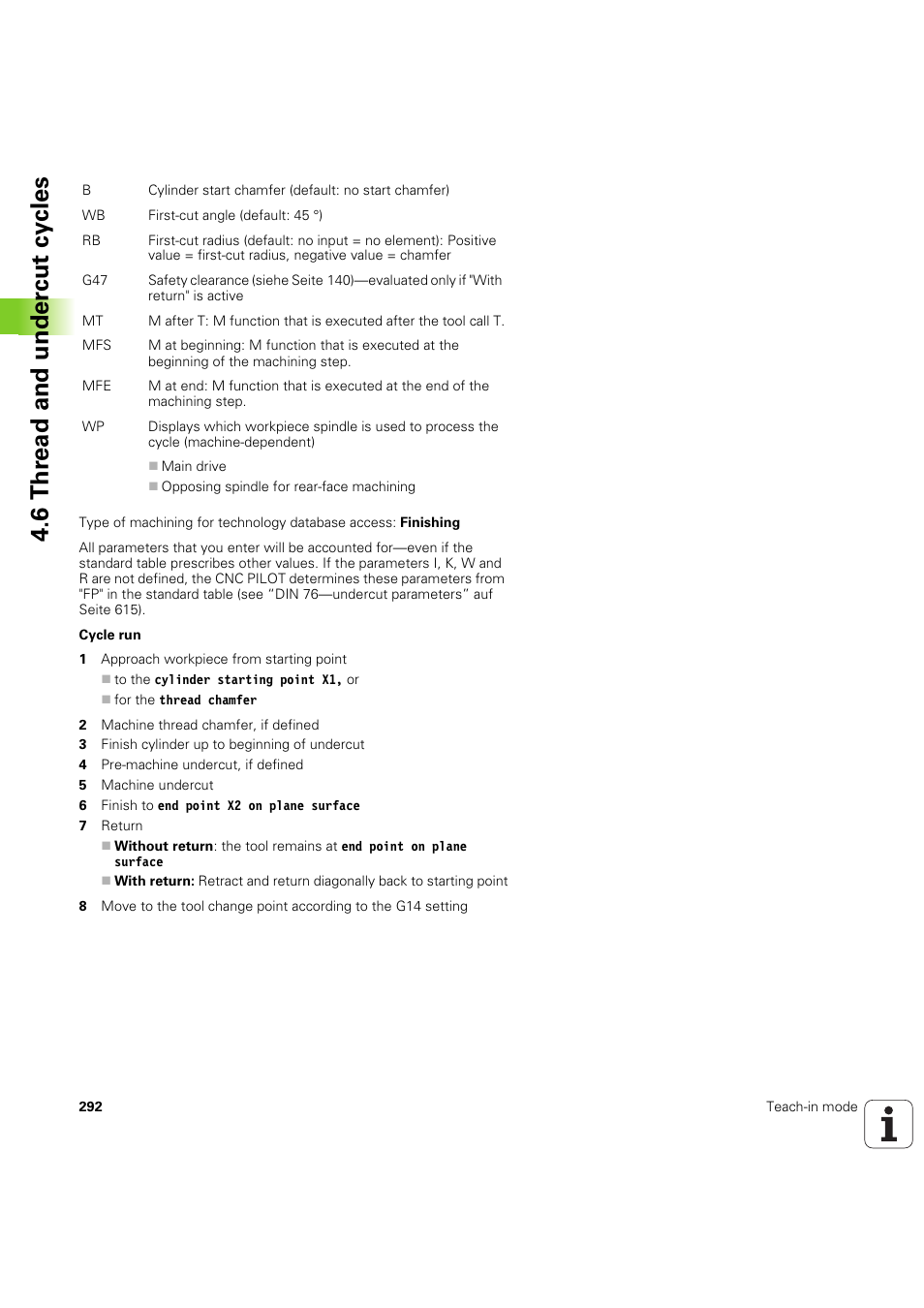6 thr ead and under c ut cy cles | HEIDENHAIN SW 68894x-03 User Manual | Page 292 / 654