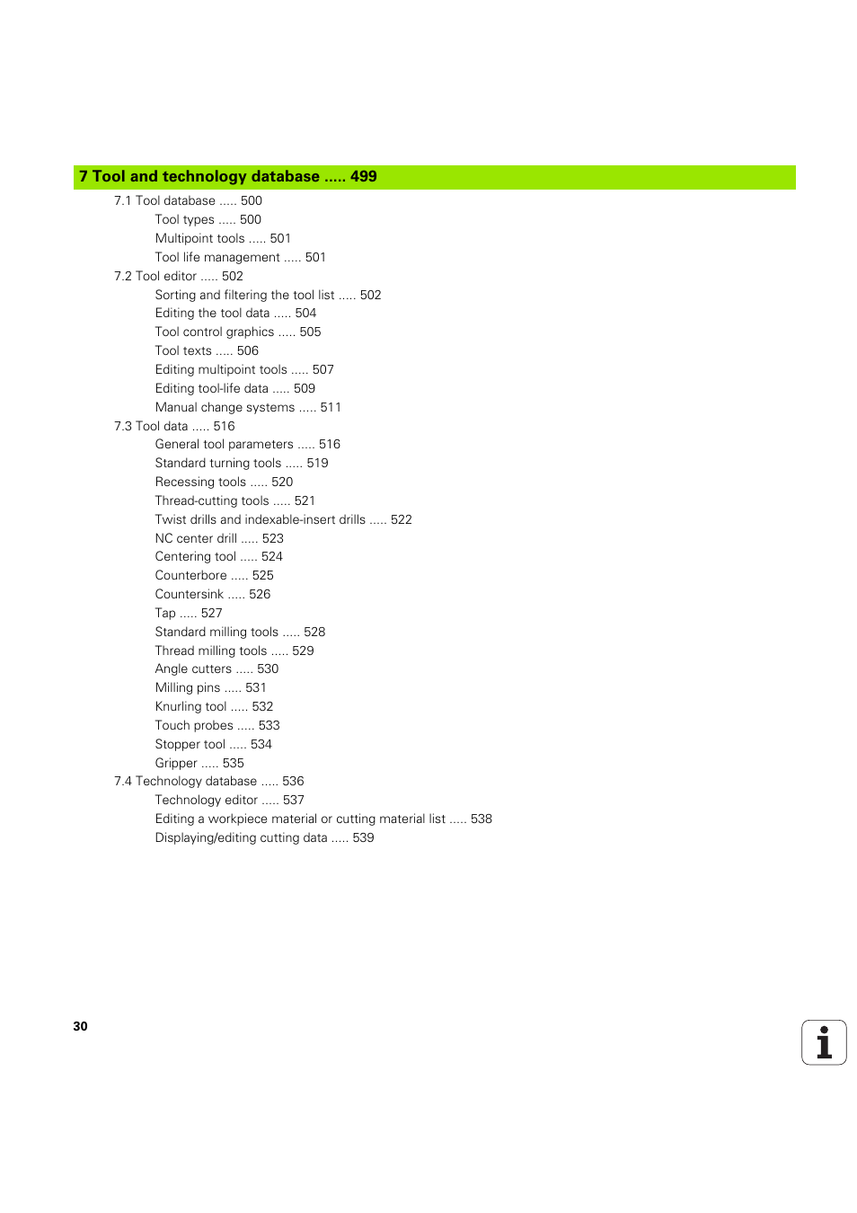 7 tool and technology database | HEIDENHAIN SW 68894x-03 User Manual | Page 30 / 654