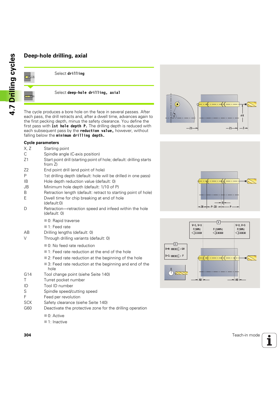 Deep-hole drilling, axial, 7 dr illing cy cles | HEIDENHAIN SW 68894x-03 User Manual | Page 304 / 654