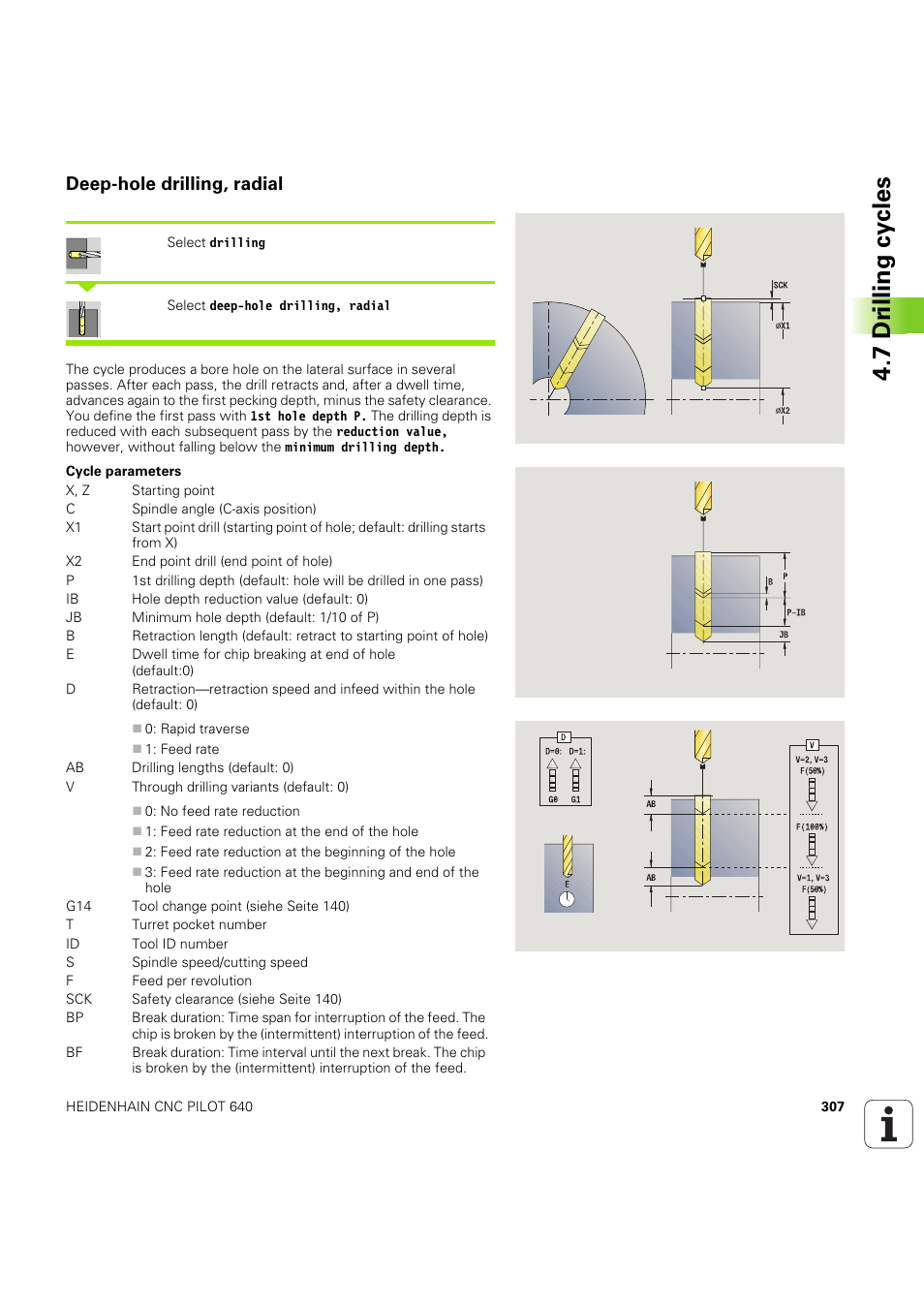 Deep-hole drilling, radial, 7 dr illing cy cles | HEIDENHAIN SW 68894x-03 User Manual | Page 307 / 654