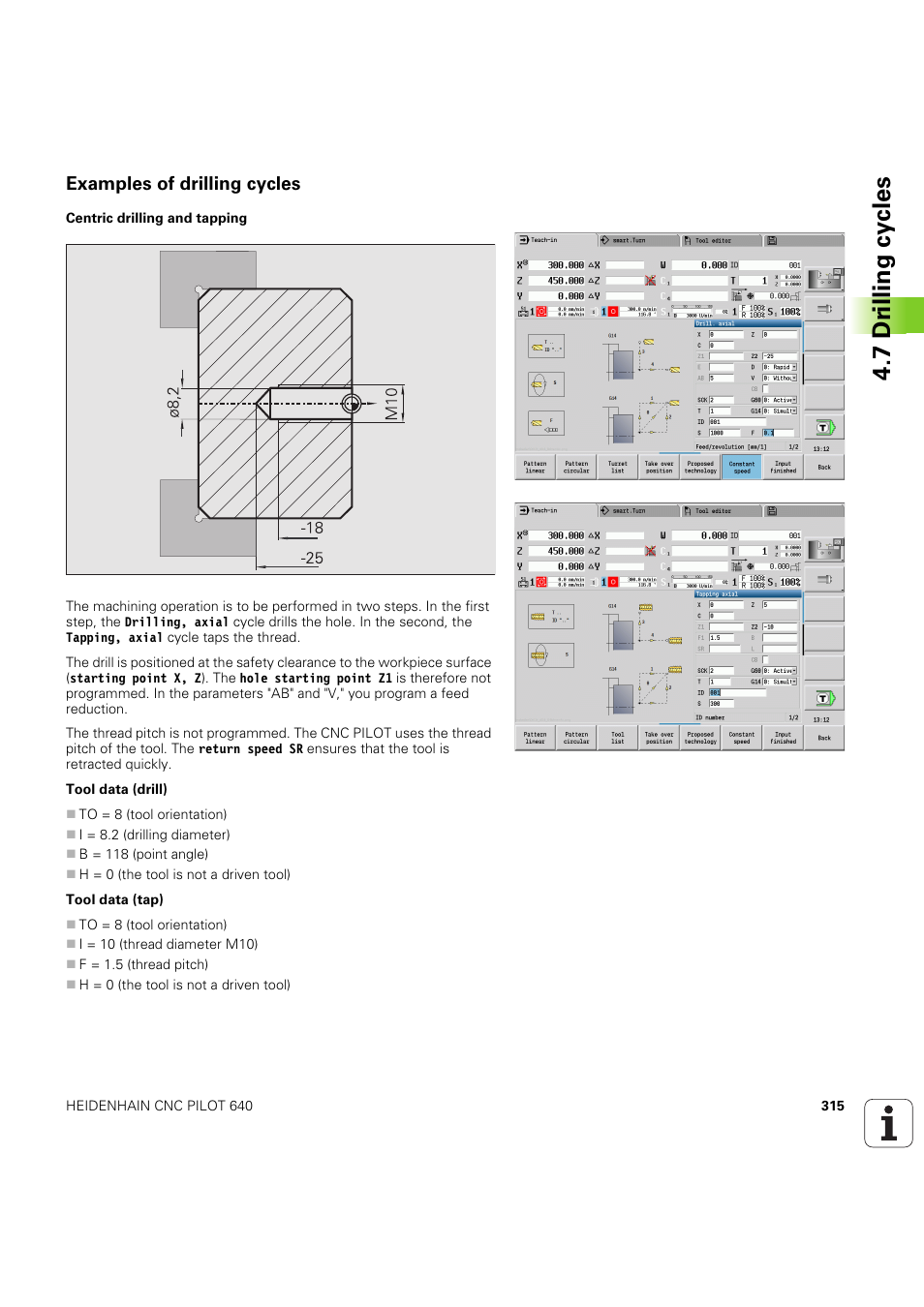 Examples of drilling cycles, 7 dr illing cy cles | HEIDENHAIN SW 68894x-03 User Manual | Page 315 / 654