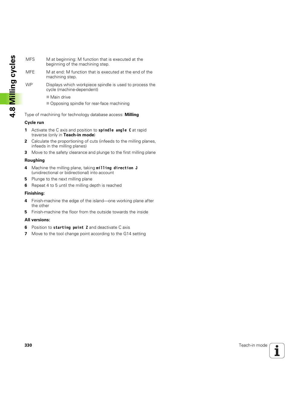 8 milling cy cles | HEIDENHAIN SW 68894x-03 User Manual | Page 330 / 654
