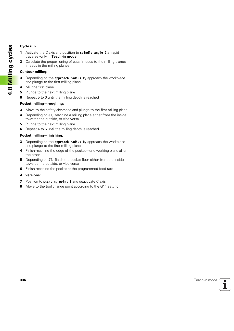 8 milling cy cles | HEIDENHAIN SW 68894x-03 User Manual | Page 336 / 654