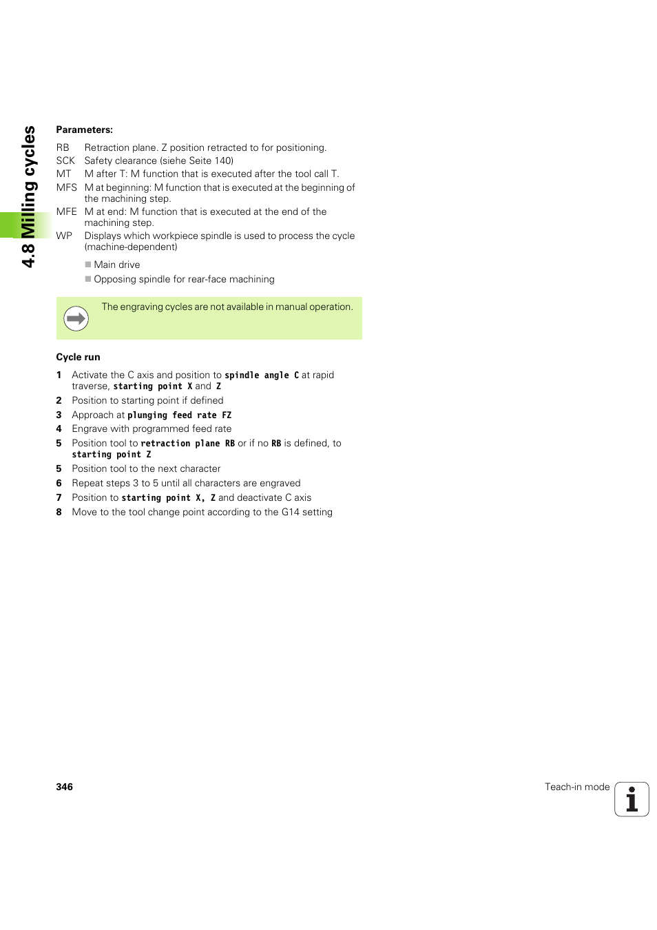 8 milling cy cles | HEIDENHAIN SW 68894x-03 User Manual | Page 346 / 654