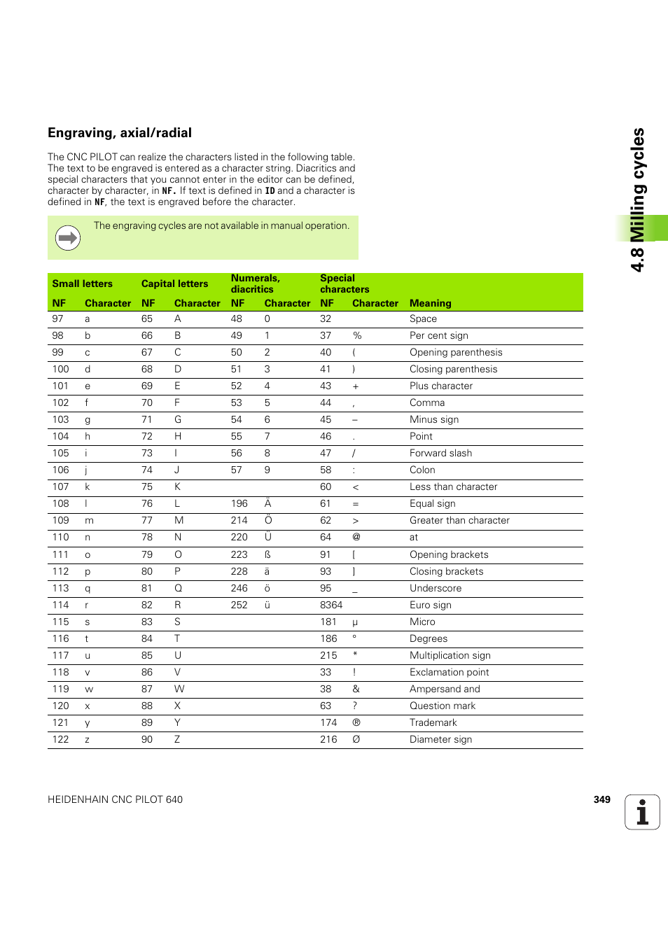 Engraving, axial/radial, 8 milling cy cles | HEIDENHAIN SW 68894x-03 User Manual | Page 349 / 654