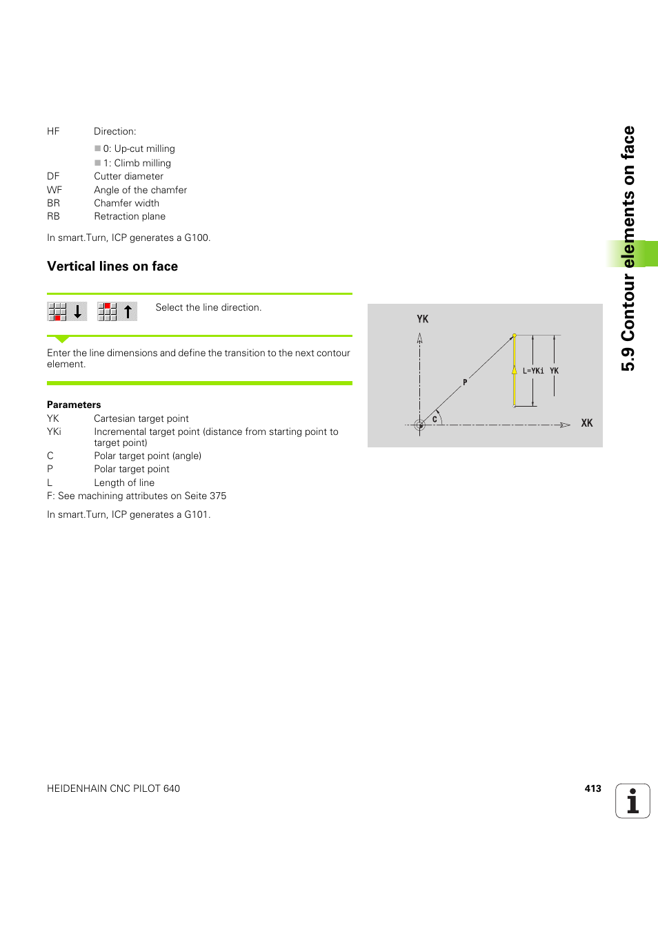 Vertical lines on face, 9 cont our elements on f a ce | HEIDENHAIN SW 68894x-03 User Manual | Page 413 / 654