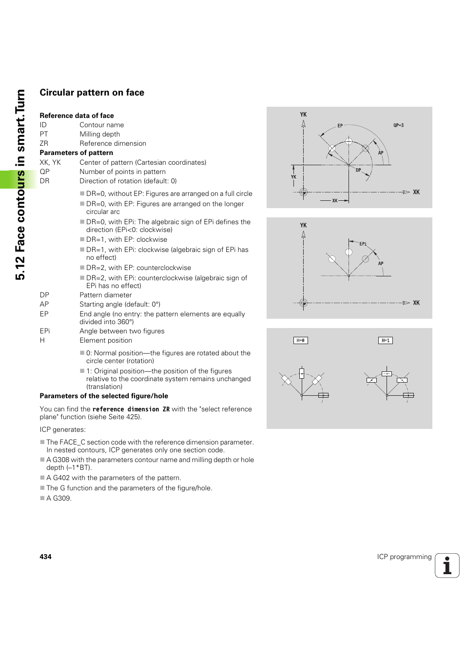 Circular pattern on face, 12 f a ce cont ours in smar t.t u rn | HEIDENHAIN SW 68894x-03 User Manual | Page 434 / 654