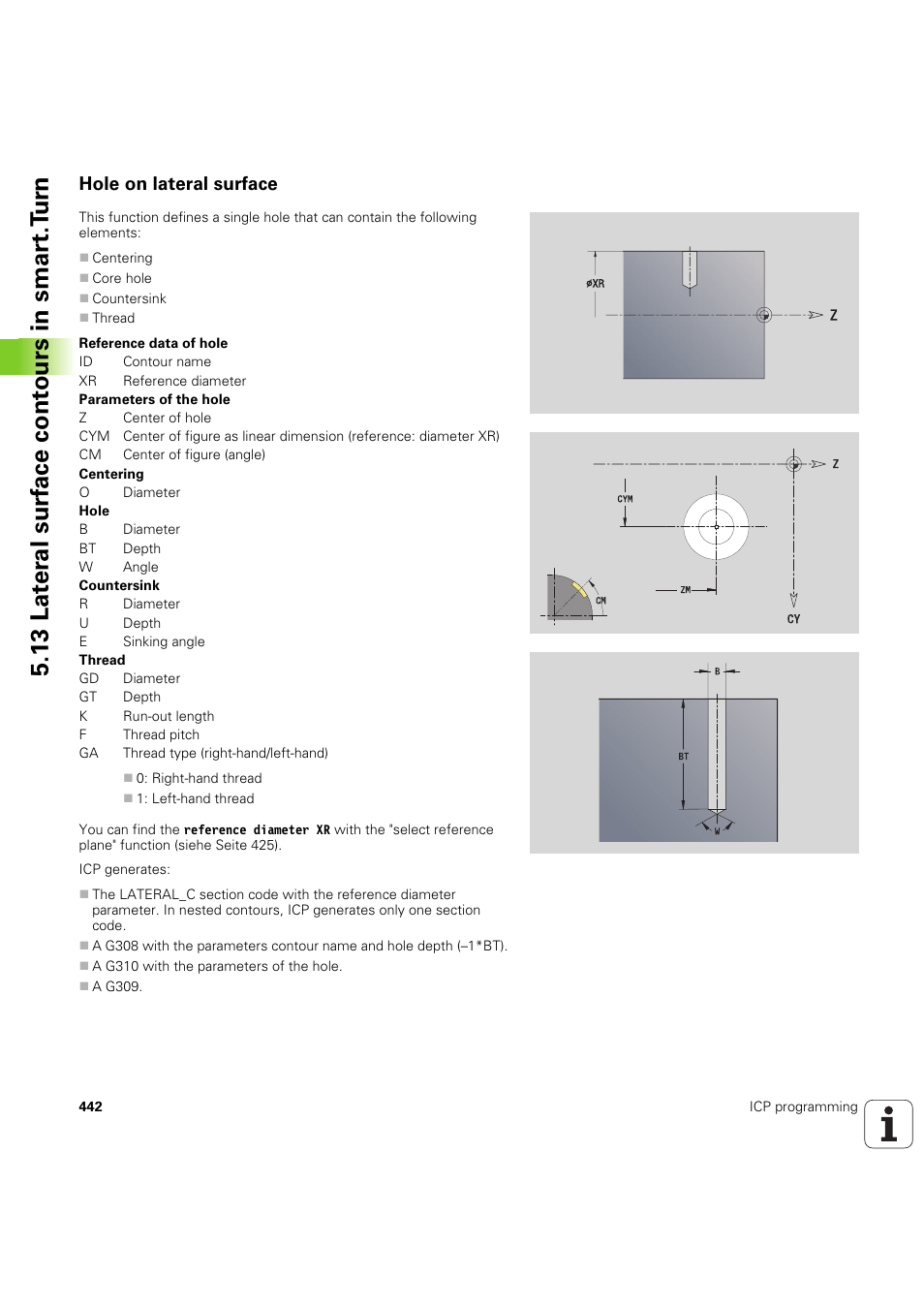 Hole on lateral surface, 13 lat er al surf ace cont ours in smar t.t u rn | HEIDENHAIN SW 68894x-03 User Manual | Page 442 / 654