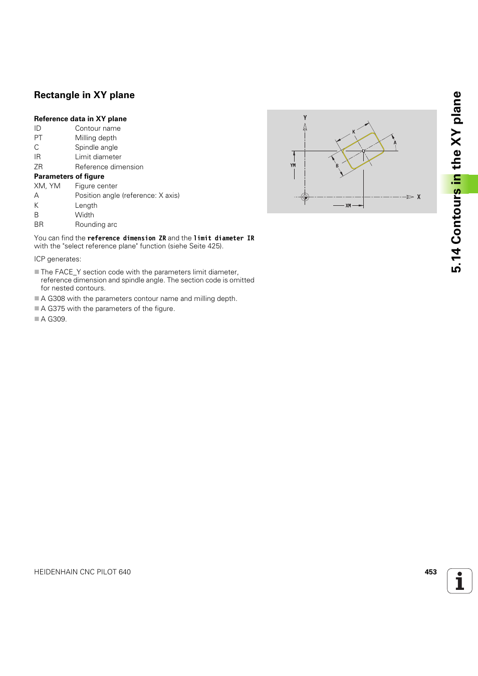 Rectangle in xy plane, 14 cont ours in the xy plane | HEIDENHAIN SW 68894x-03 User Manual | Page 453 / 654