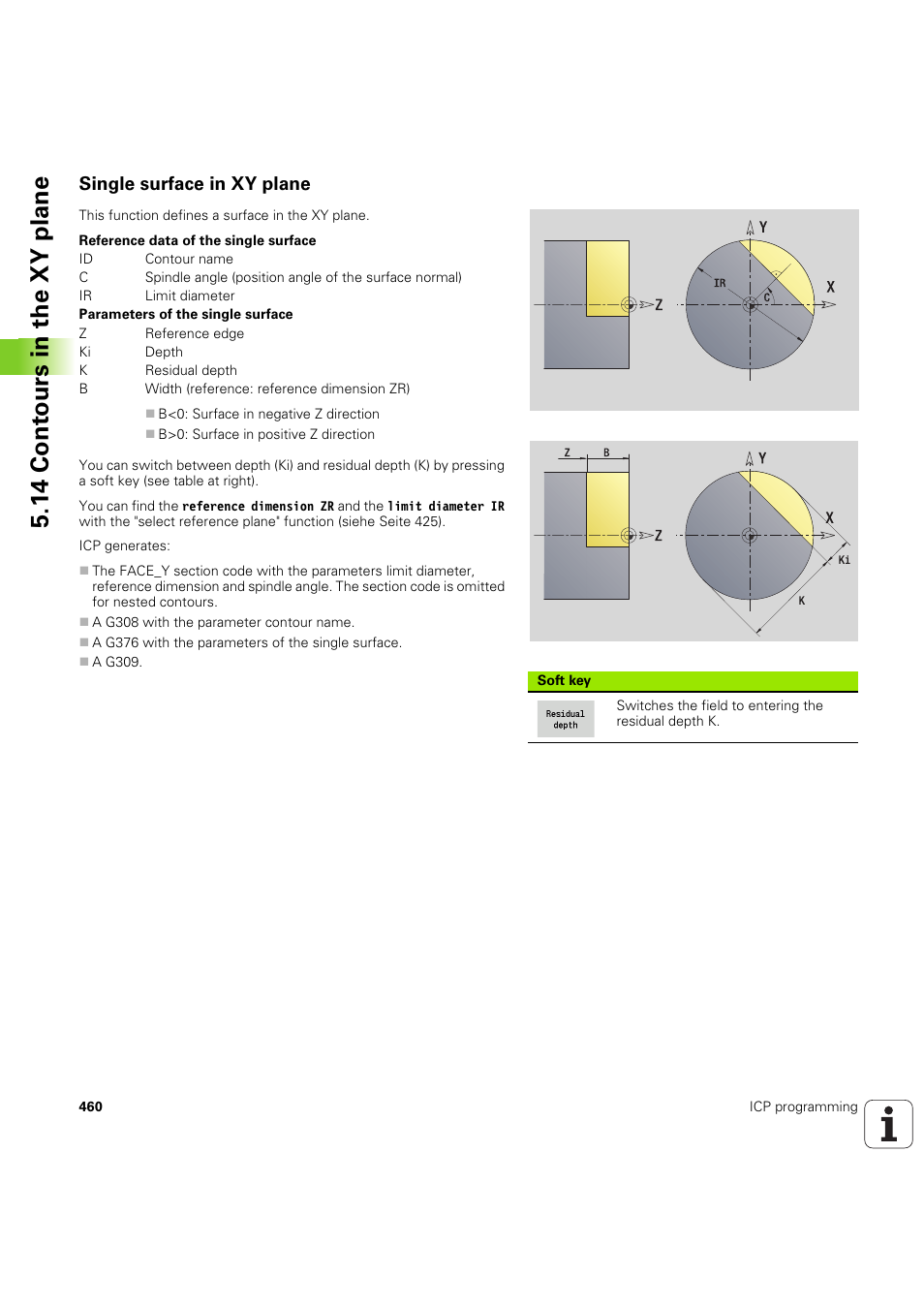Single surface in xy plane, 14 cont ours in the xy plane | HEIDENHAIN SW 68894x-03 User Manual | Page 460 / 654