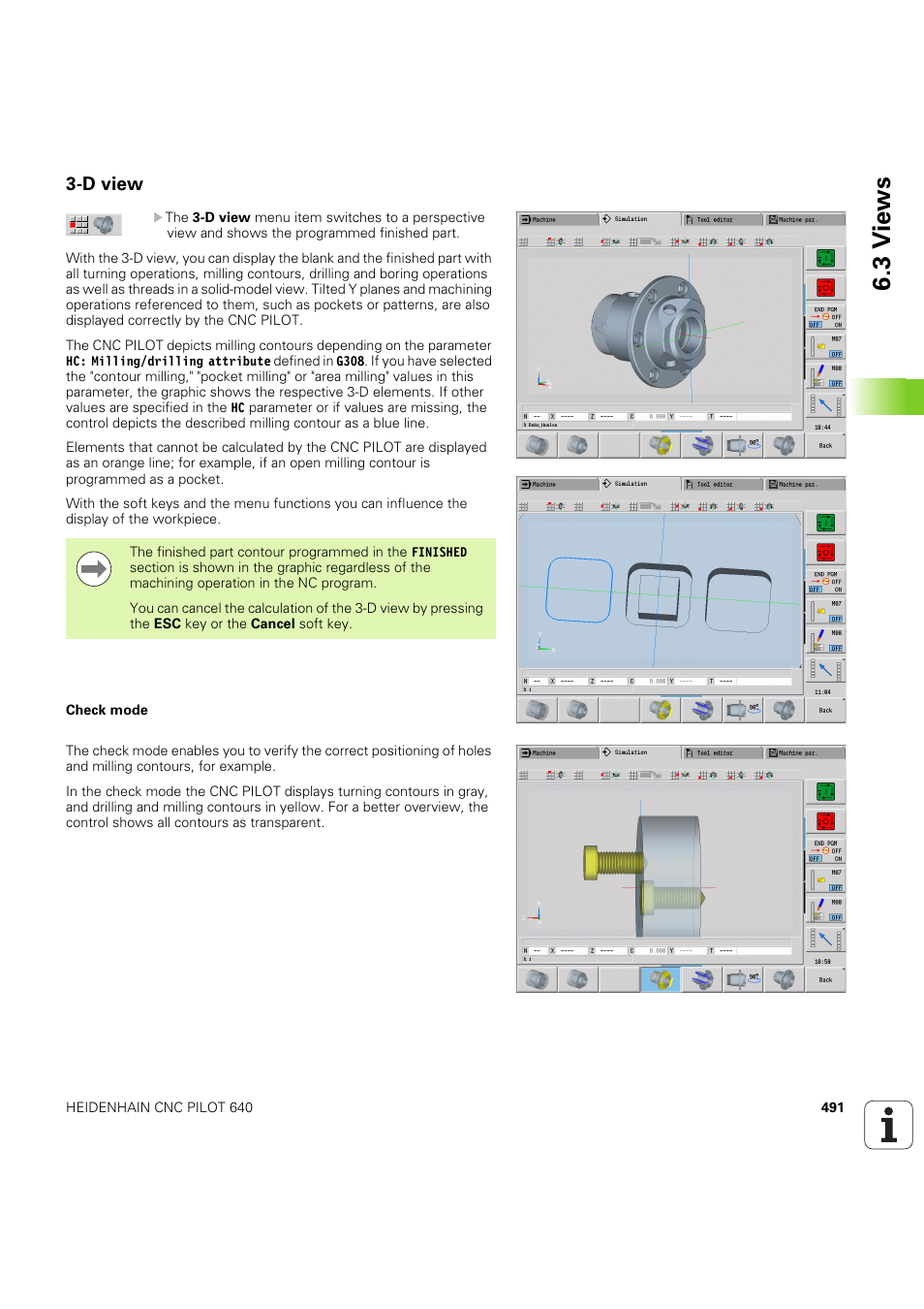 D view, Tures (siehe „3-d view” auf seite 491), 3 v iews | HEIDENHAIN SW 68894x-03 User Manual | Page 491 / 654