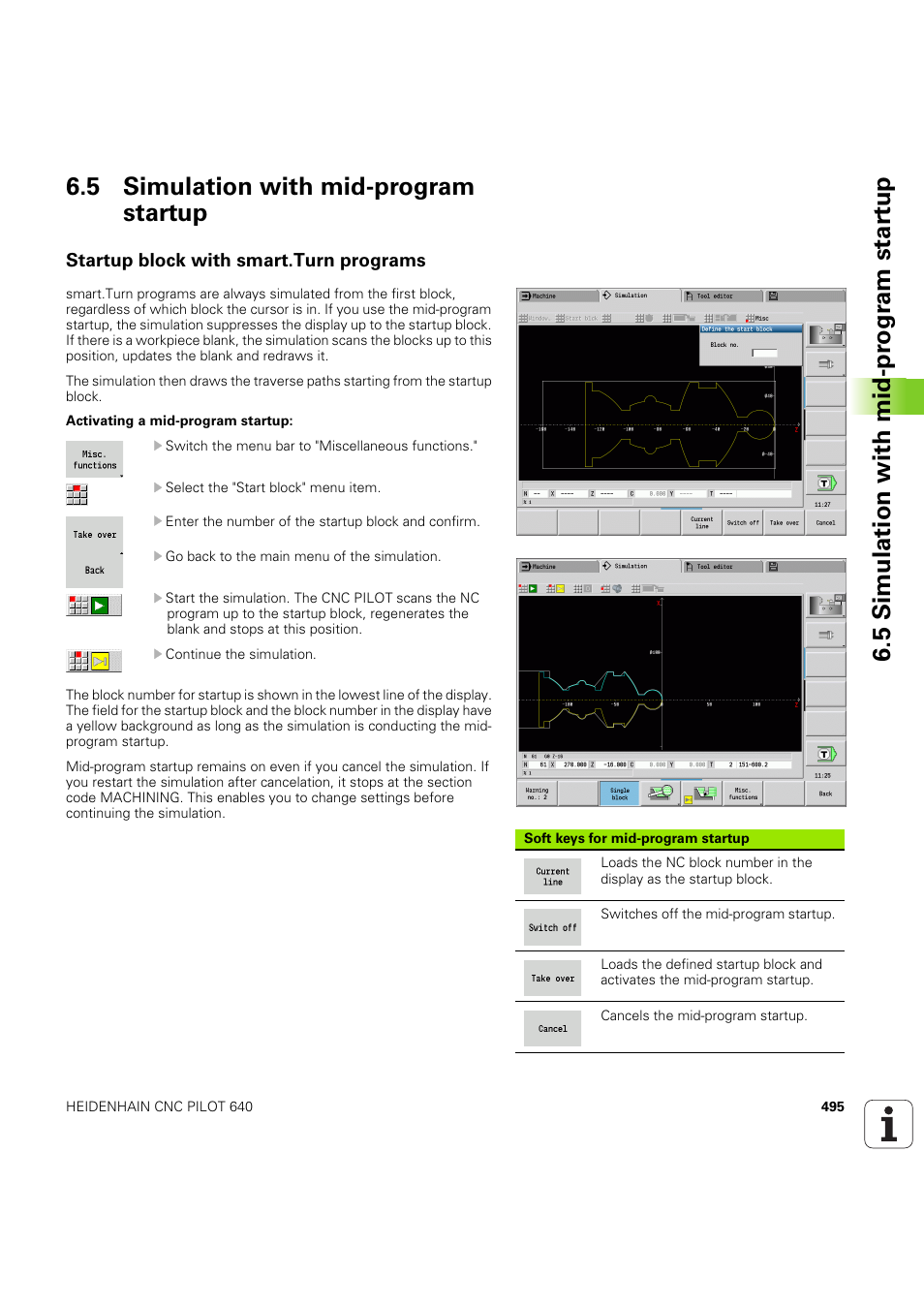 5 simulation with mid-program startup, Startup block with smart.turn programs | HEIDENHAIN SW 68894x-03 User Manual | Page 495 / 654