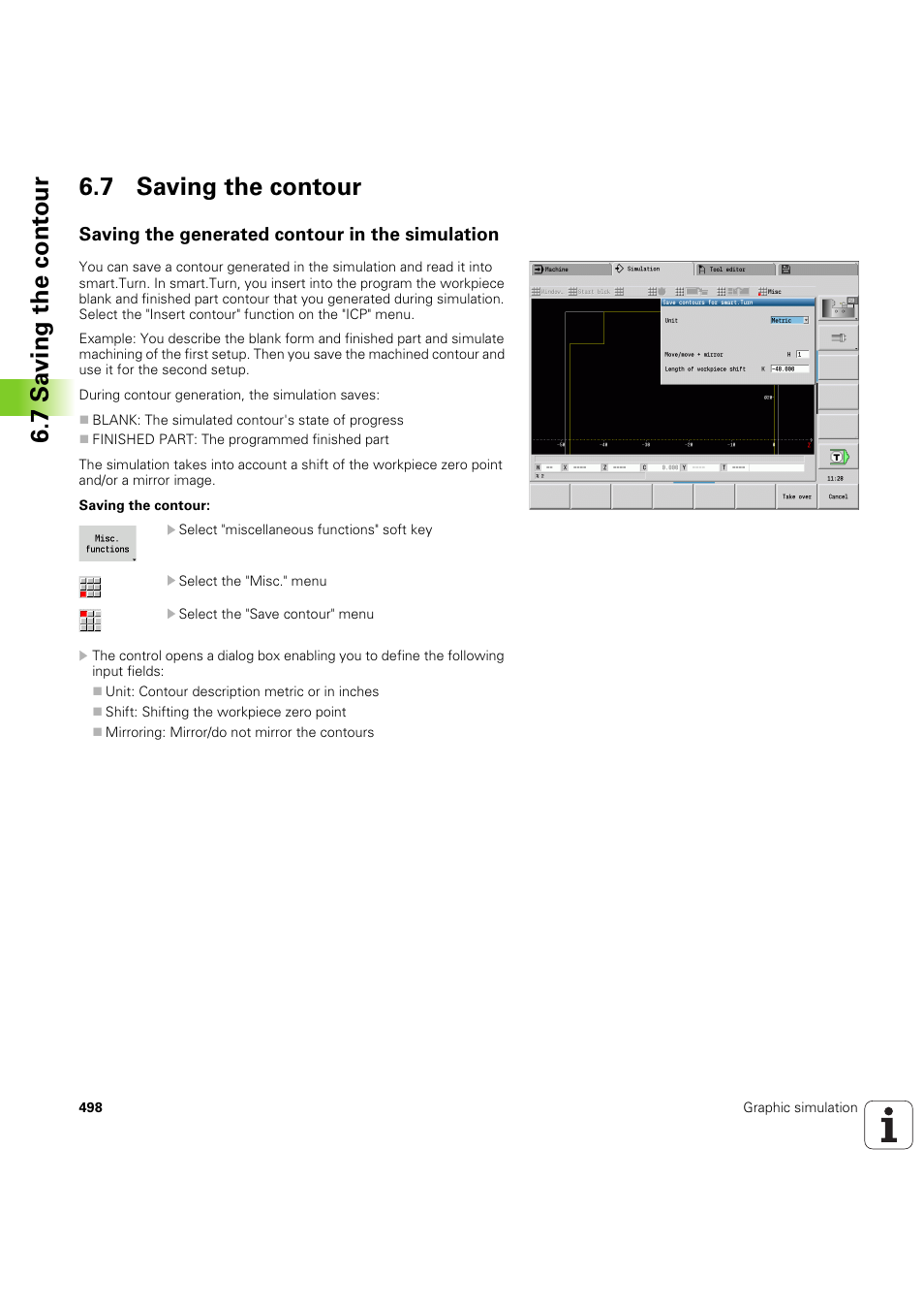 7 saving the contour, Saving the generated contour in the simulation, Serted (siehe seite 498) | Siehe „saving the contour” auf seite 498), 7 sa ving the cont our 6.7 saving the contour | HEIDENHAIN SW 68894x-03 User Manual | Page 498 / 654