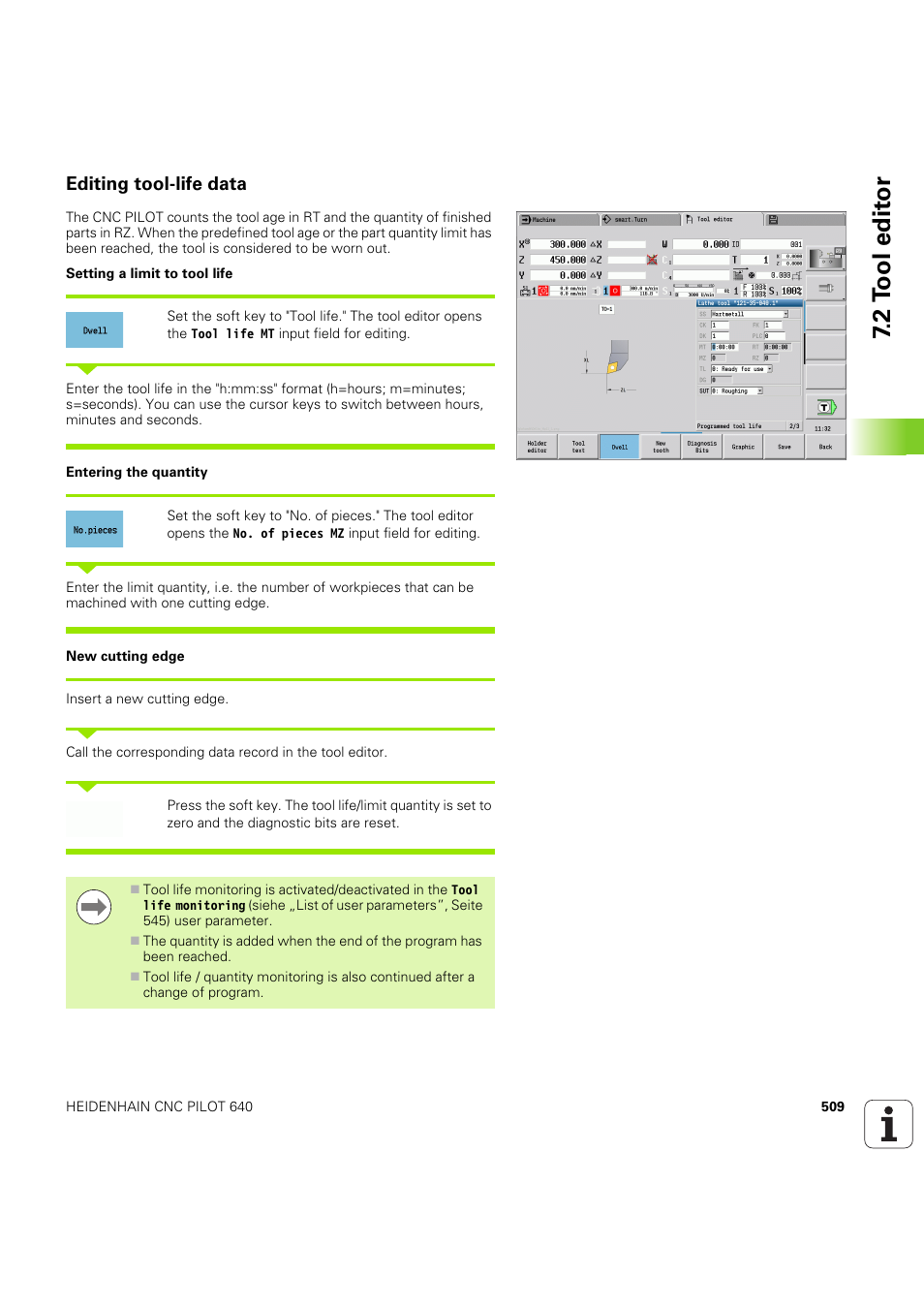 Editing tool-life data, Siehe „editing tool-life data” auf seite 509), 2 t ool edit or | HEIDENHAIN SW 68894x-03 User Manual | Page 509 / 654
