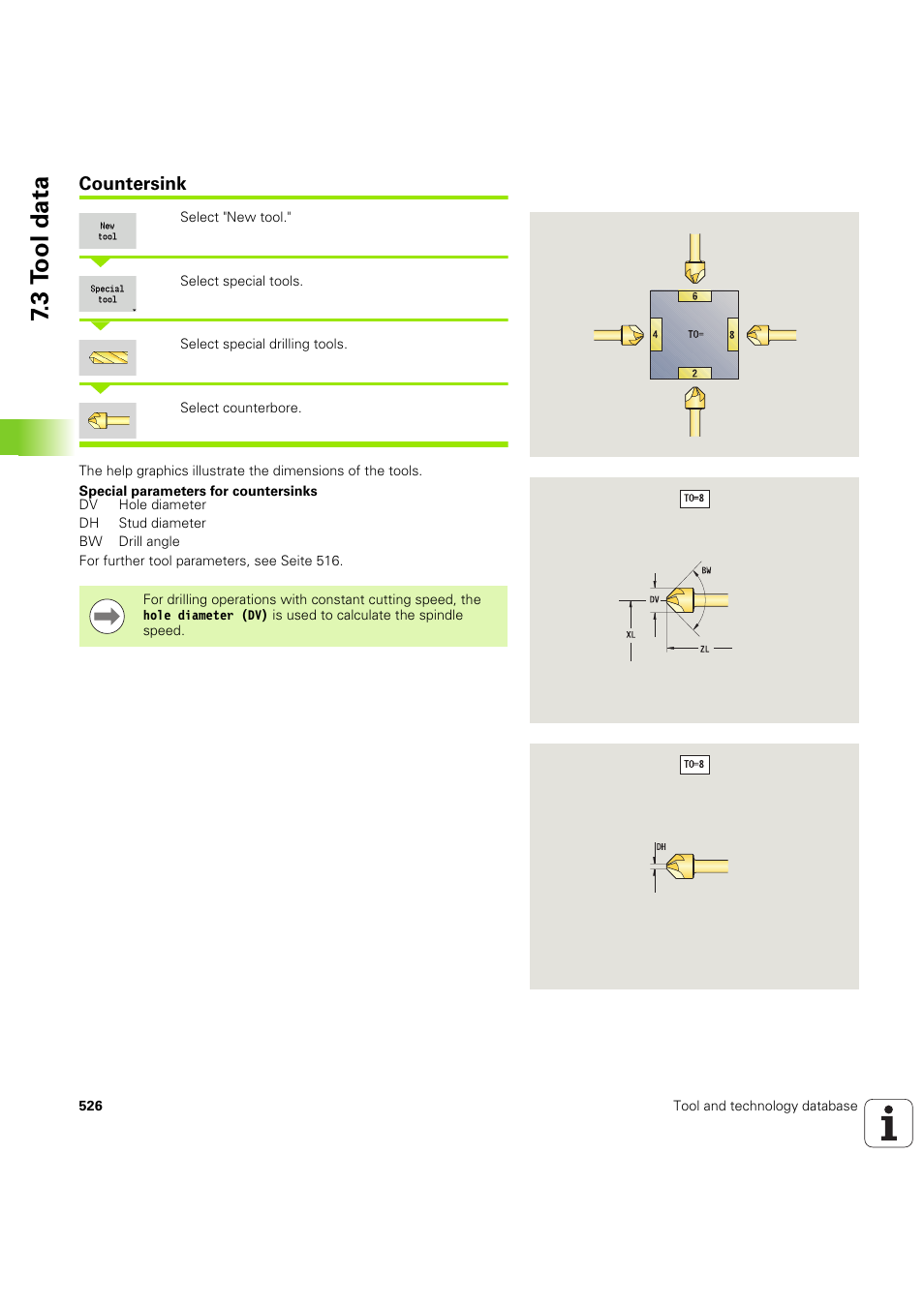 Countersink, Nks (seite 526), 3 t ool data | HEIDENHAIN SW 68894x-03 User Manual | Page 526 / 654