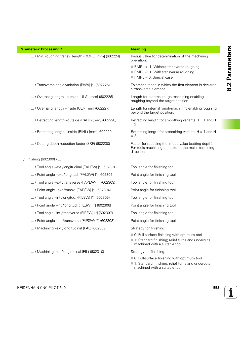 2 p a ra met e rs | HEIDENHAIN SW 68894x-03 User Manual | Page 553 / 654