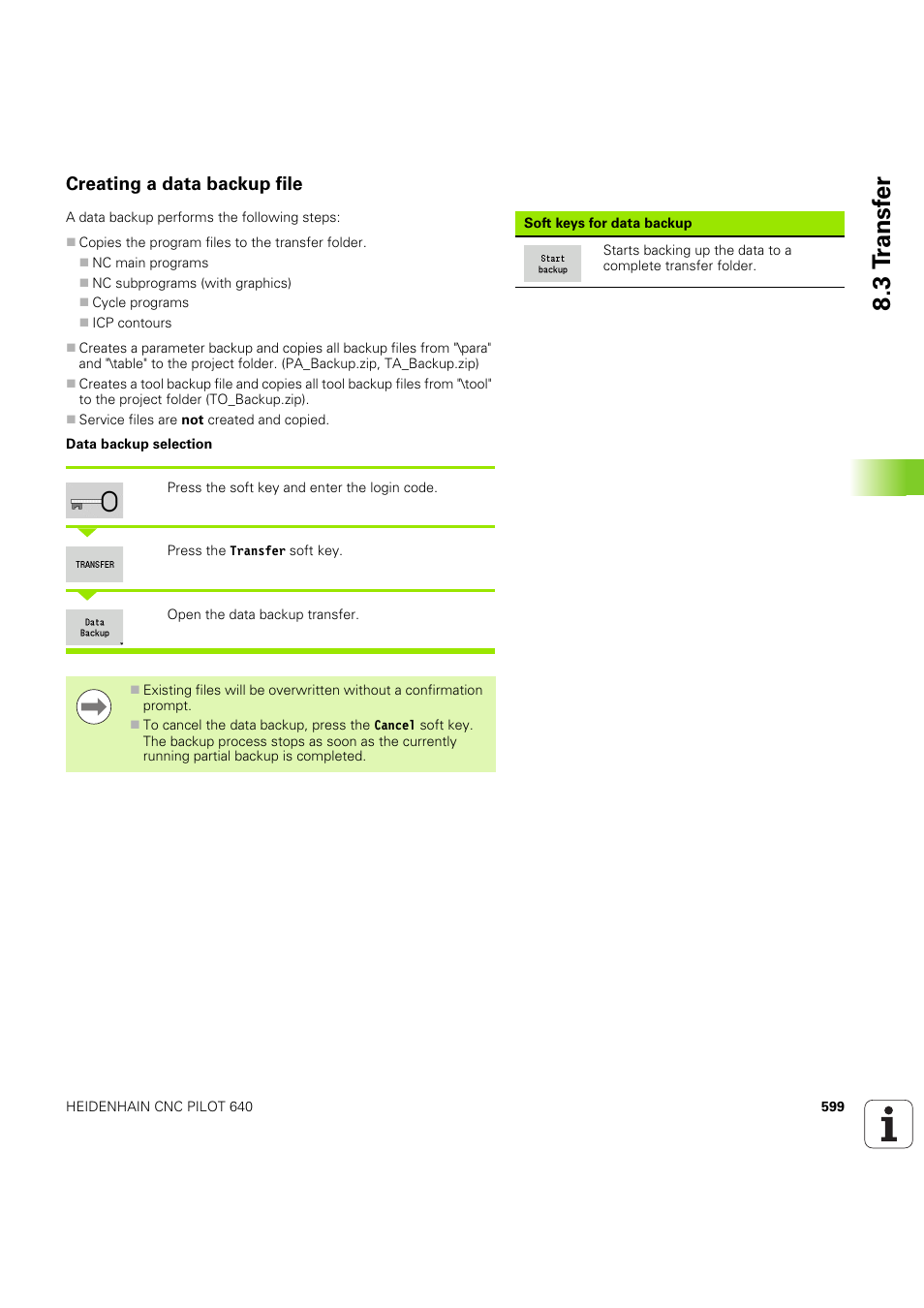 Creating a data backup file, 3 t ransf er | HEIDENHAIN SW 68894x-03 User Manual | Page 599 / 654