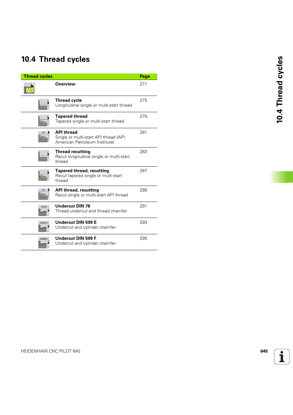 4 thread cycles | HEIDENHAIN SW 68894x-03 User Manual | Page 645 / 654