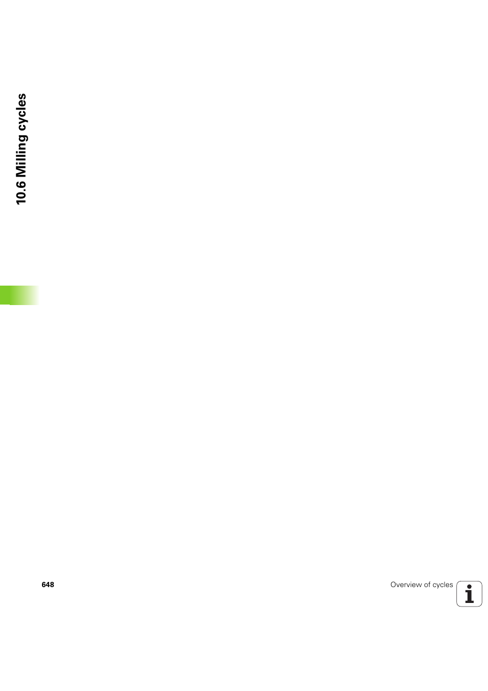 10 .6 milling cy cles | HEIDENHAIN SW 68894x-03 User Manual | Page 648 / 654