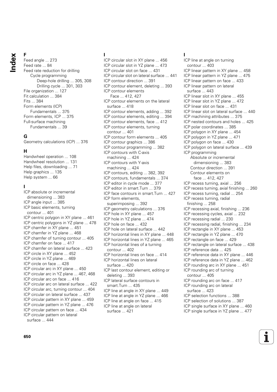 Index | HEIDENHAIN SW 68894x-03 User Manual | Page 650 / 654