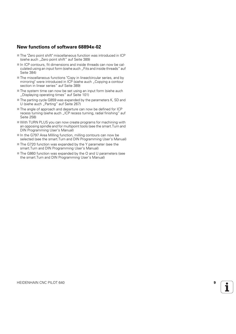 New functions of software 68894x-02 | HEIDENHAIN SW 68894x-03 User Manual | Page 9 / 654