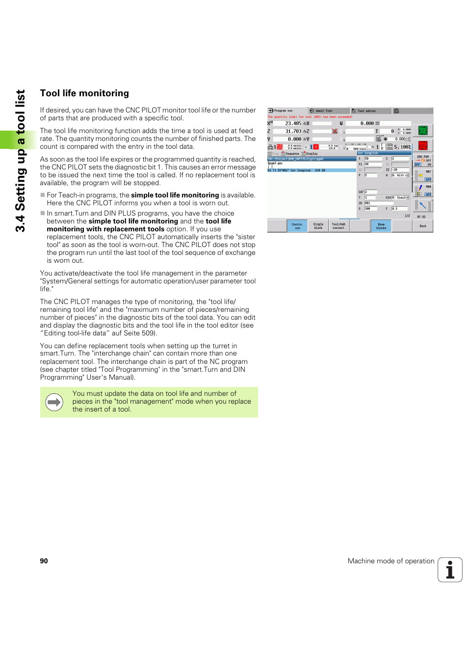 Tool life monitoring, Siehe „tool life monitoring”, seite 90), 4 set ting up a t ool list | HEIDENHAIN SW 68894x-03 User Manual | Page 90 / 654