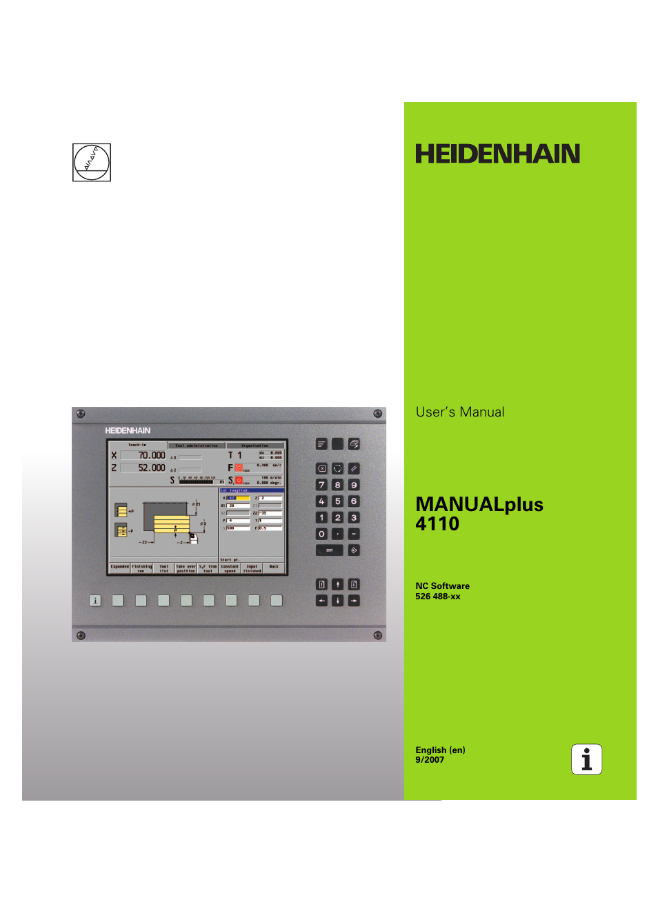 HEIDENHAIN MANUALplus 4110 User Manual | 550 pages