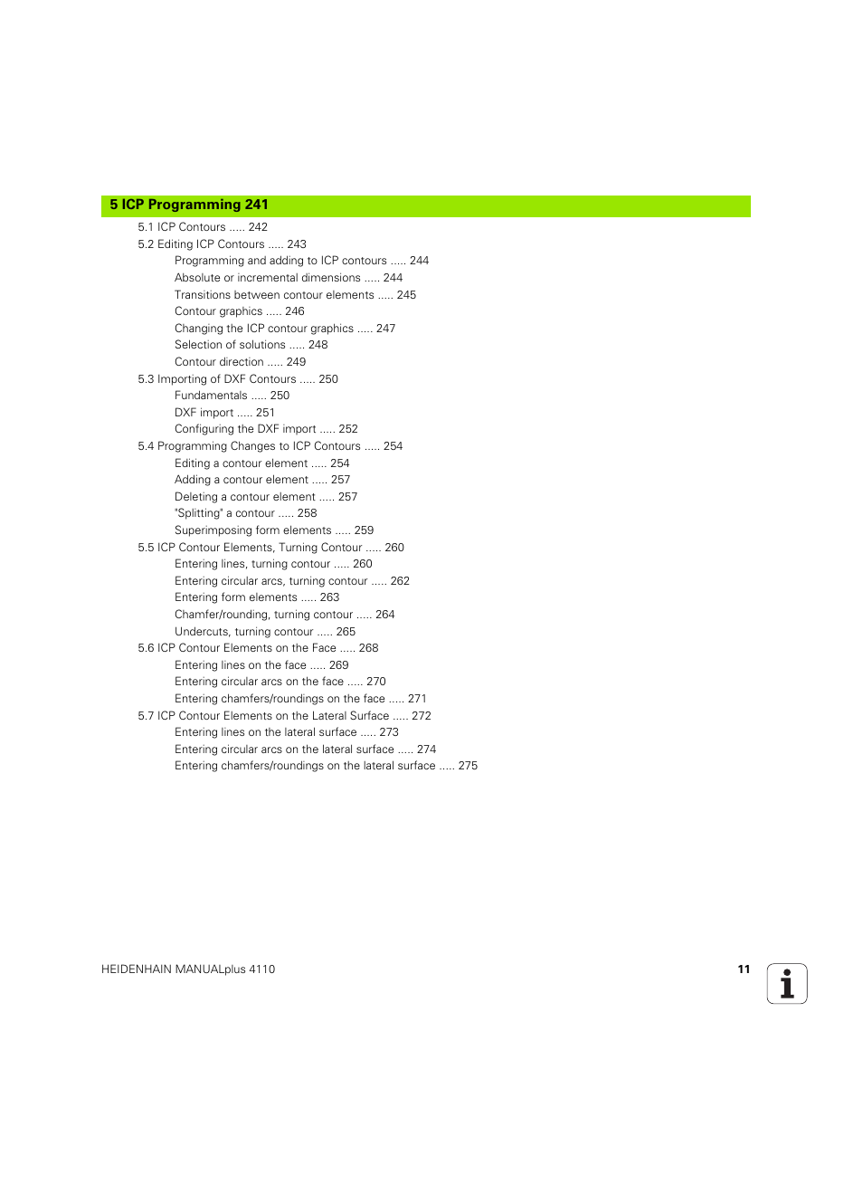 Icp programming | HEIDENHAIN MANUALplus 4110 User Manual | Page 11 / 550