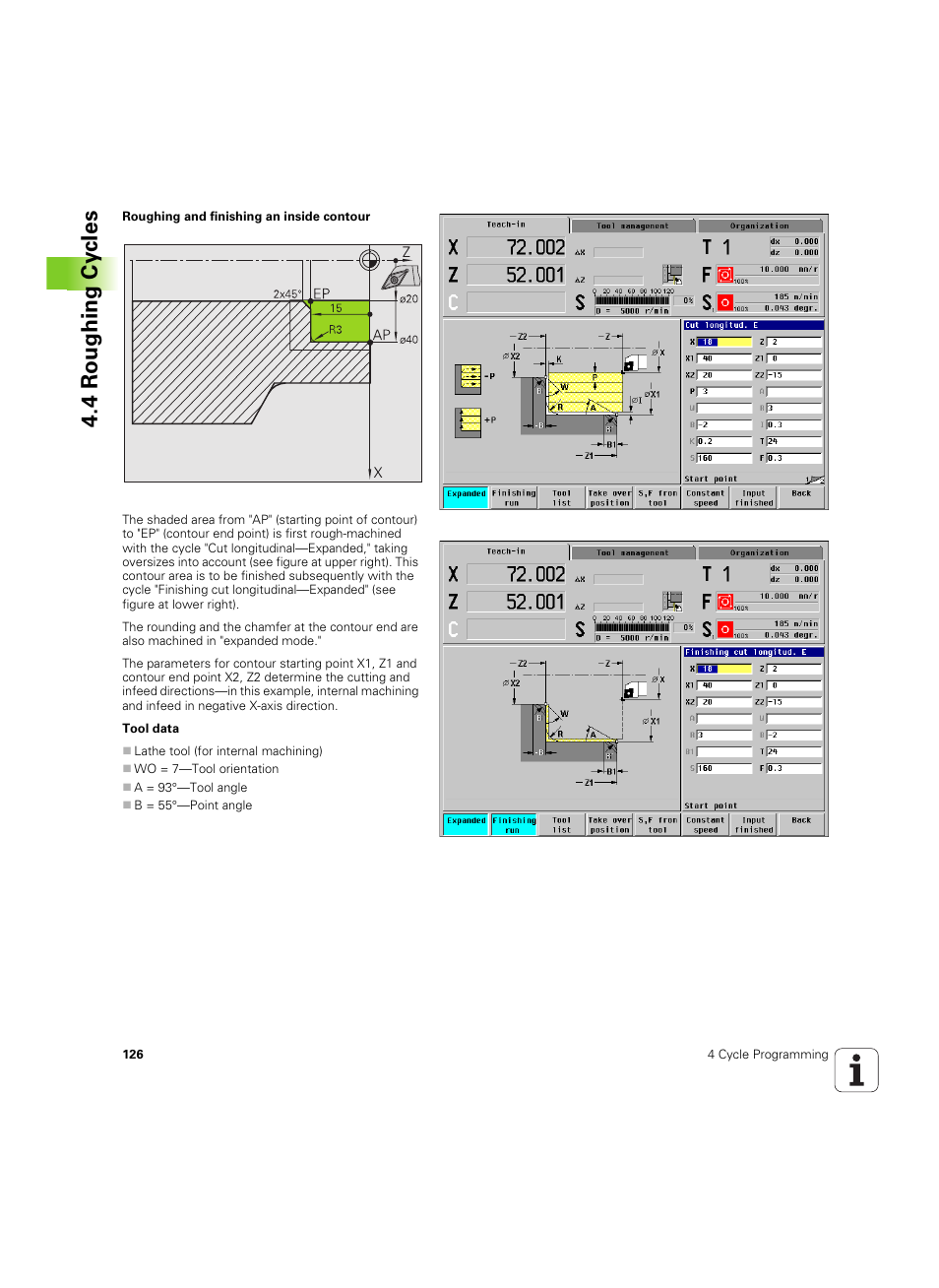4 roughing cy cles | HEIDENHAIN MANUALplus 4110 User Manual | Page 126 / 550