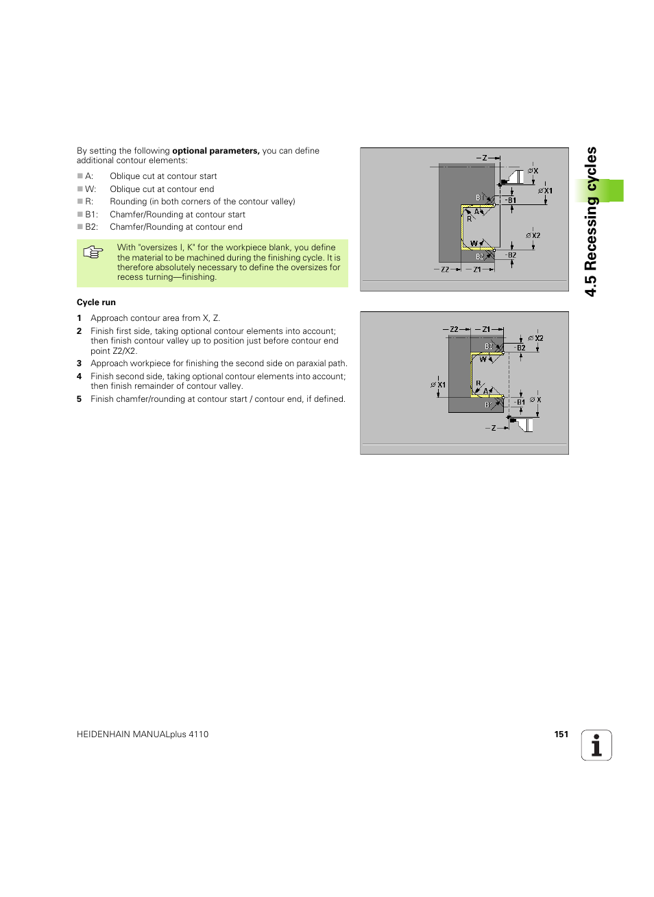 5 recessing c y cles | HEIDENHAIN MANUALplus 4110 User Manual | Page 151 / 550