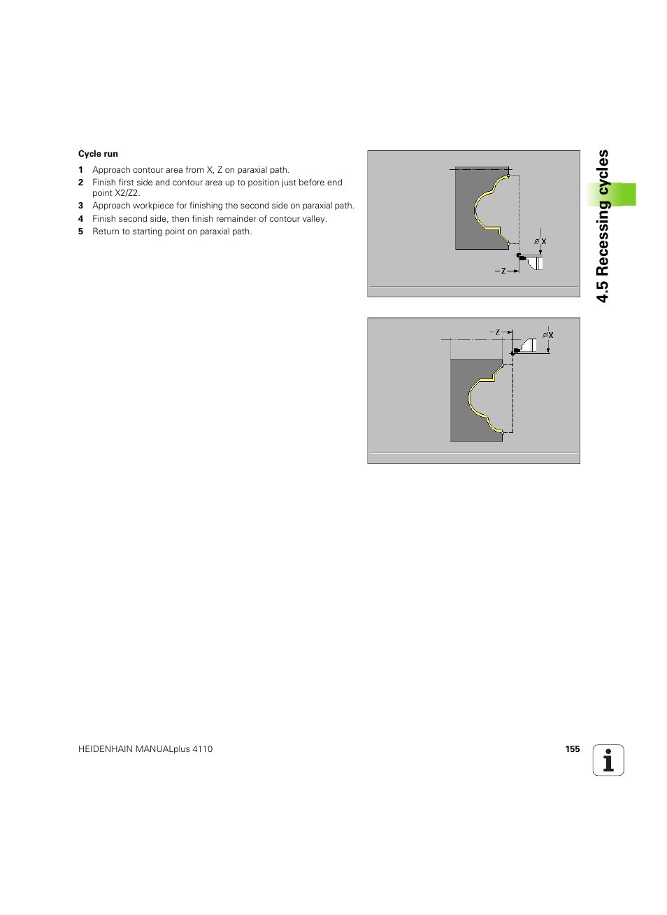5 recessing c y cles | HEIDENHAIN MANUALplus 4110 User Manual | Page 155 / 550