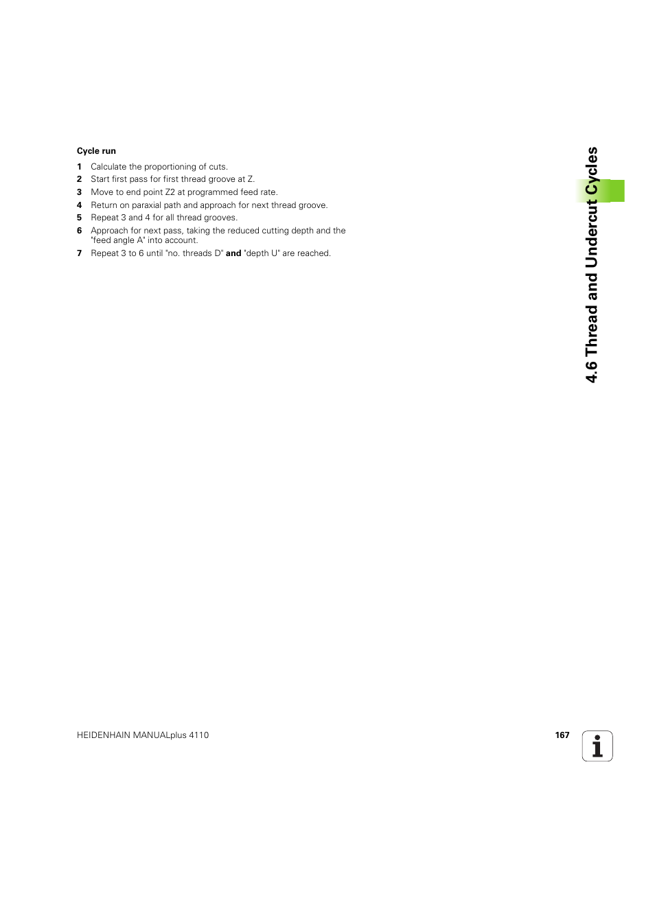 6 thr ead and under c ut cy cles | HEIDENHAIN MANUALplus 4110 User Manual | Page 167 / 550