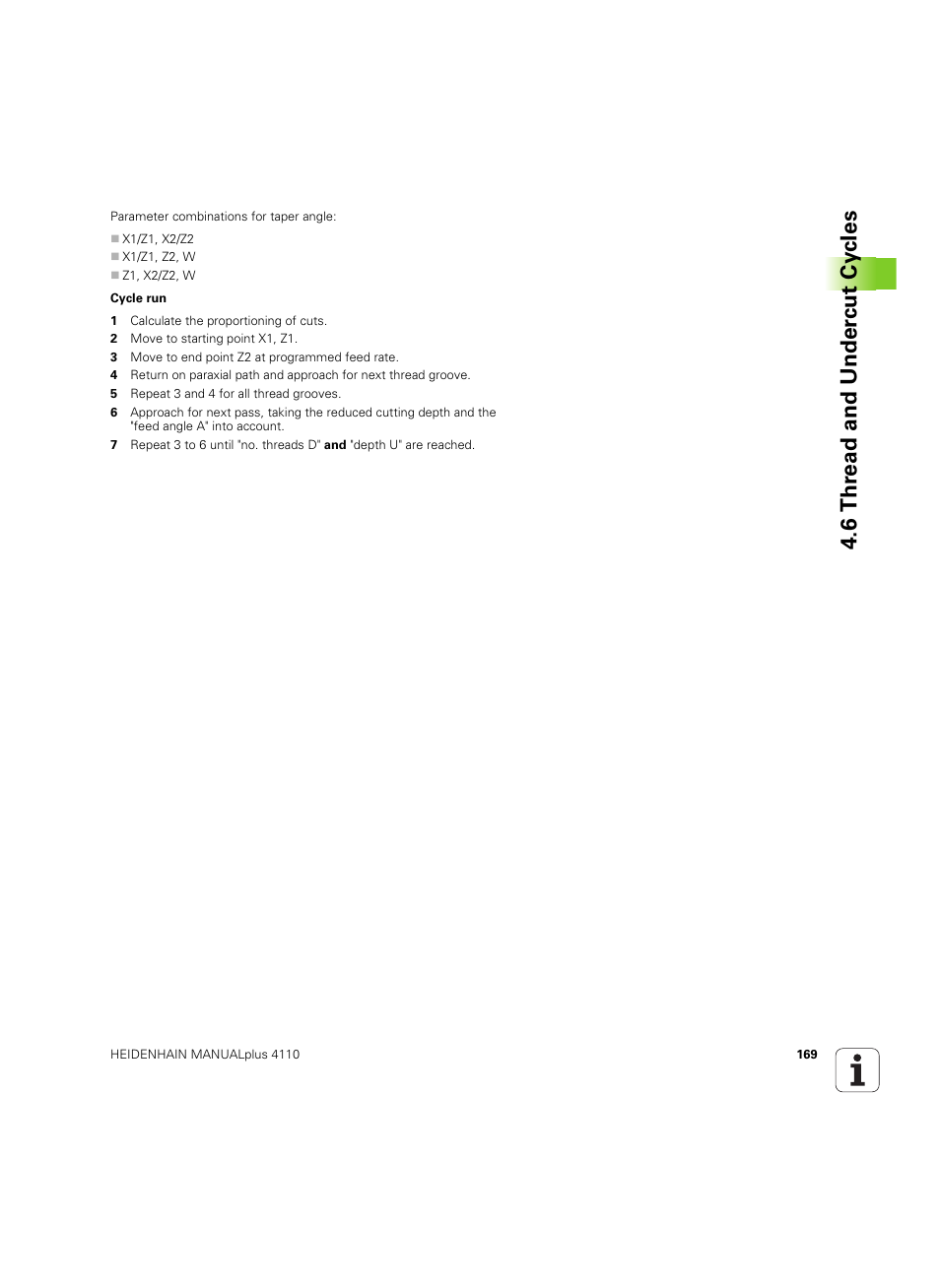 6 thr ead and under c ut cy cles | HEIDENHAIN MANUALplus 4110 User Manual | Page 169 / 550