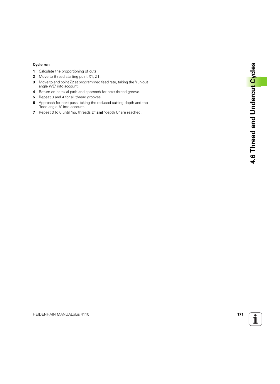 6 thr ead and under c ut cy cles | HEIDENHAIN MANUALplus 4110 User Manual | Page 171 / 550