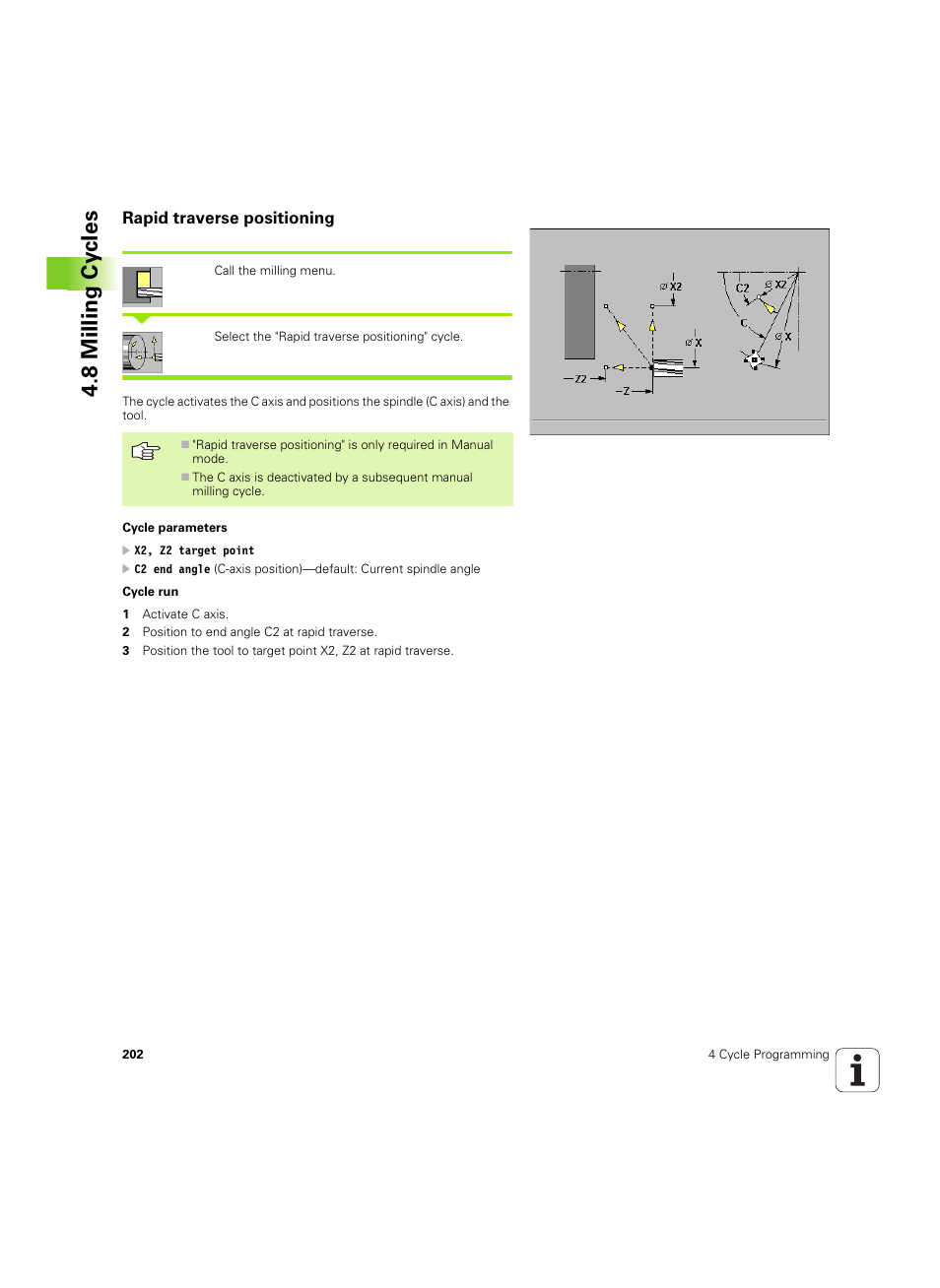Rapid traverse positioning, 8 milling cy cles | HEIDENHAIN MANUALplus 4110 User Manual | Page 202 / 550