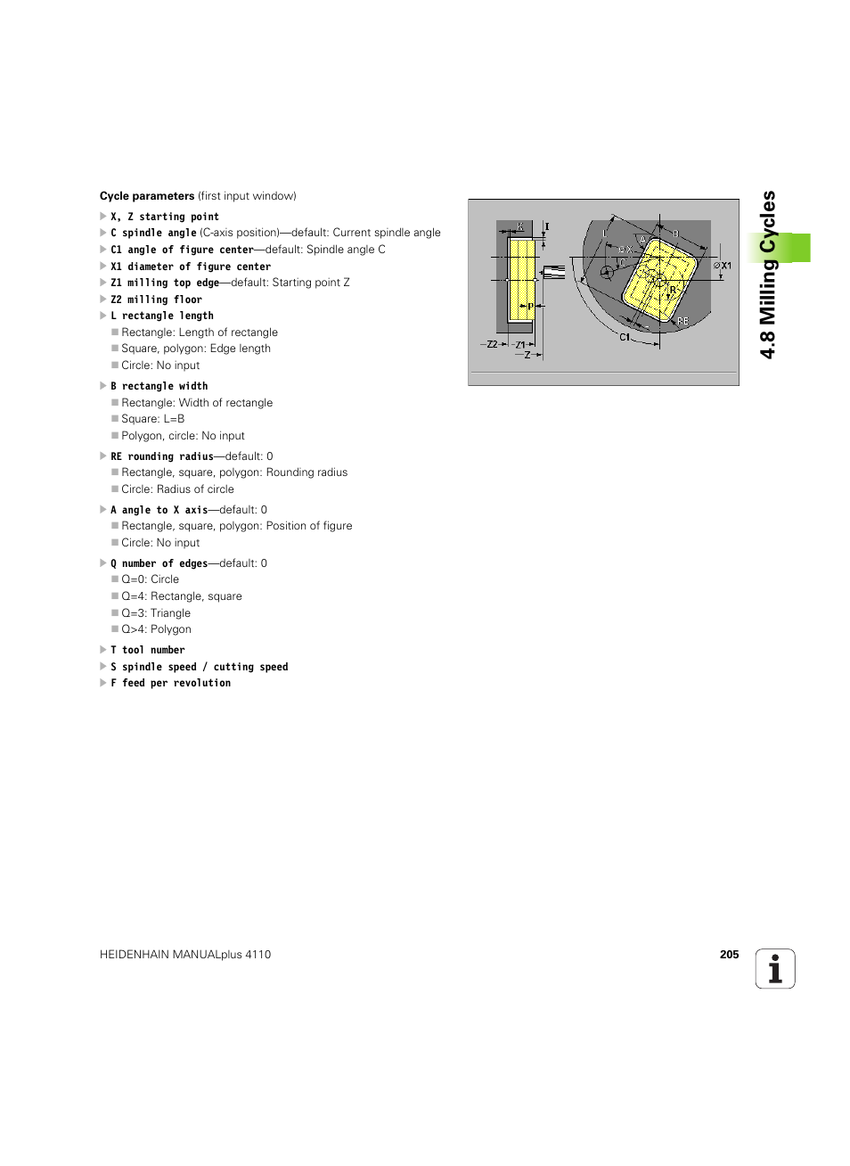 8 milling cy cles | HEIDENHAIN MANUALplus 4110 User Manual | Page 205 / 550