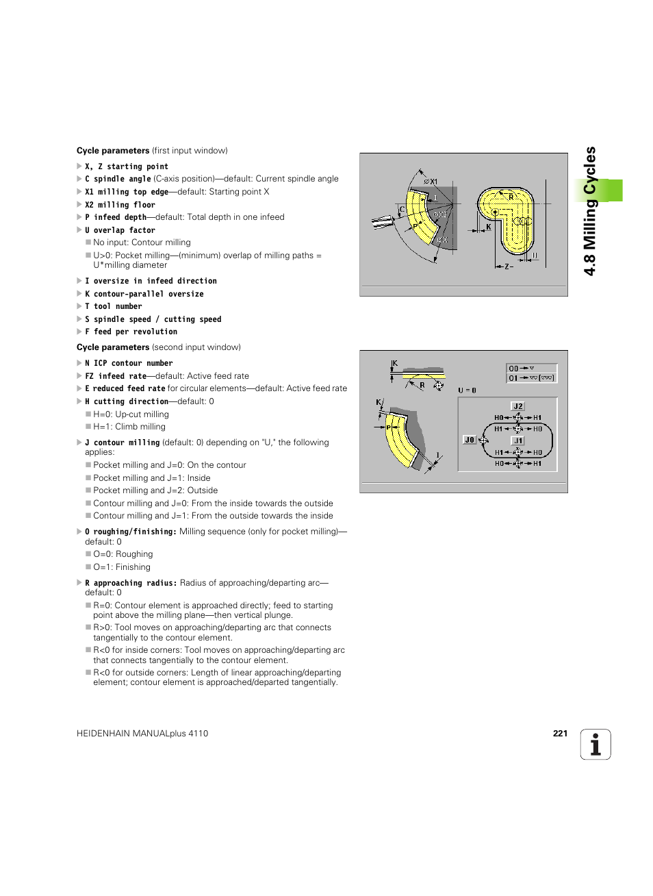 8 milling cy cles | HEIDENHAIN MANUALplus 4110 User Manual | Page 221 / 550