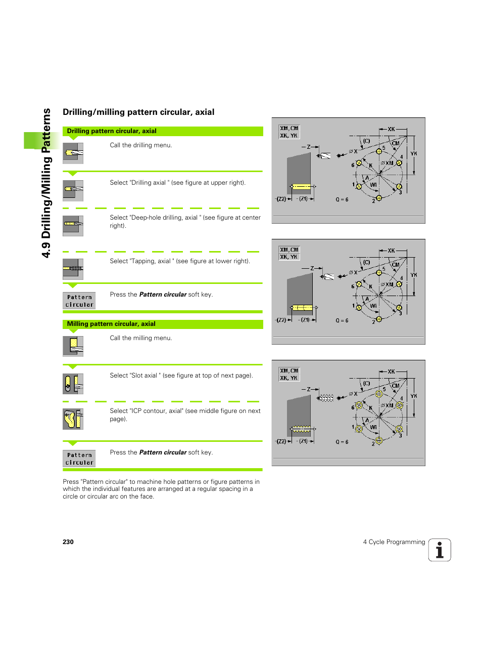 Drilling/milling pattern circular, axial, 9 dr illing/milling p a tt er ns | HEIDENHAIN MANUALplus 4110 User Manual | Page 230 / 550