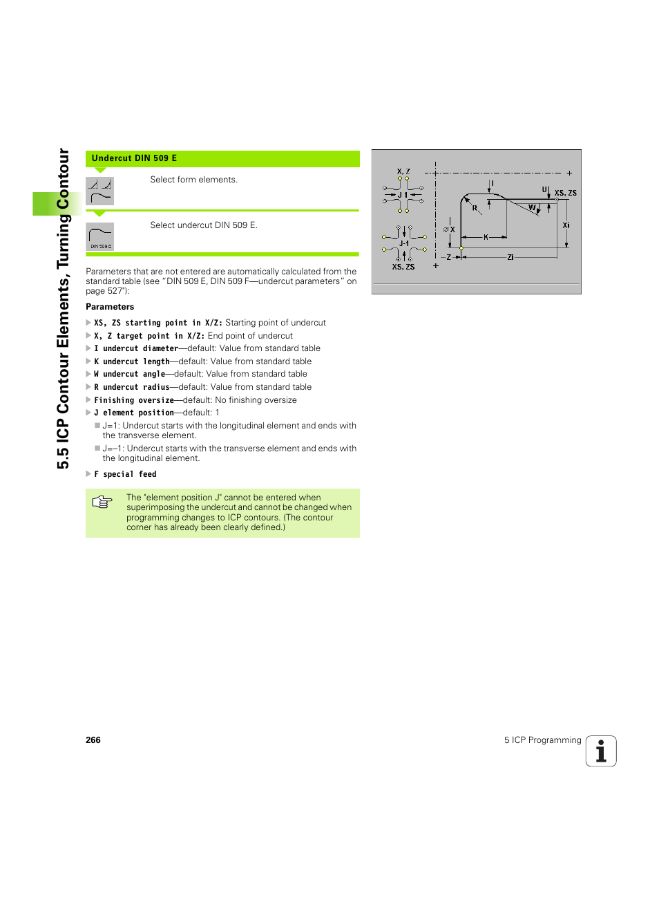5 icp cont our elements, t u rn ing cont our | HEIDENHAIN MANUALplus 4110 User Manual | Page 266 / 550