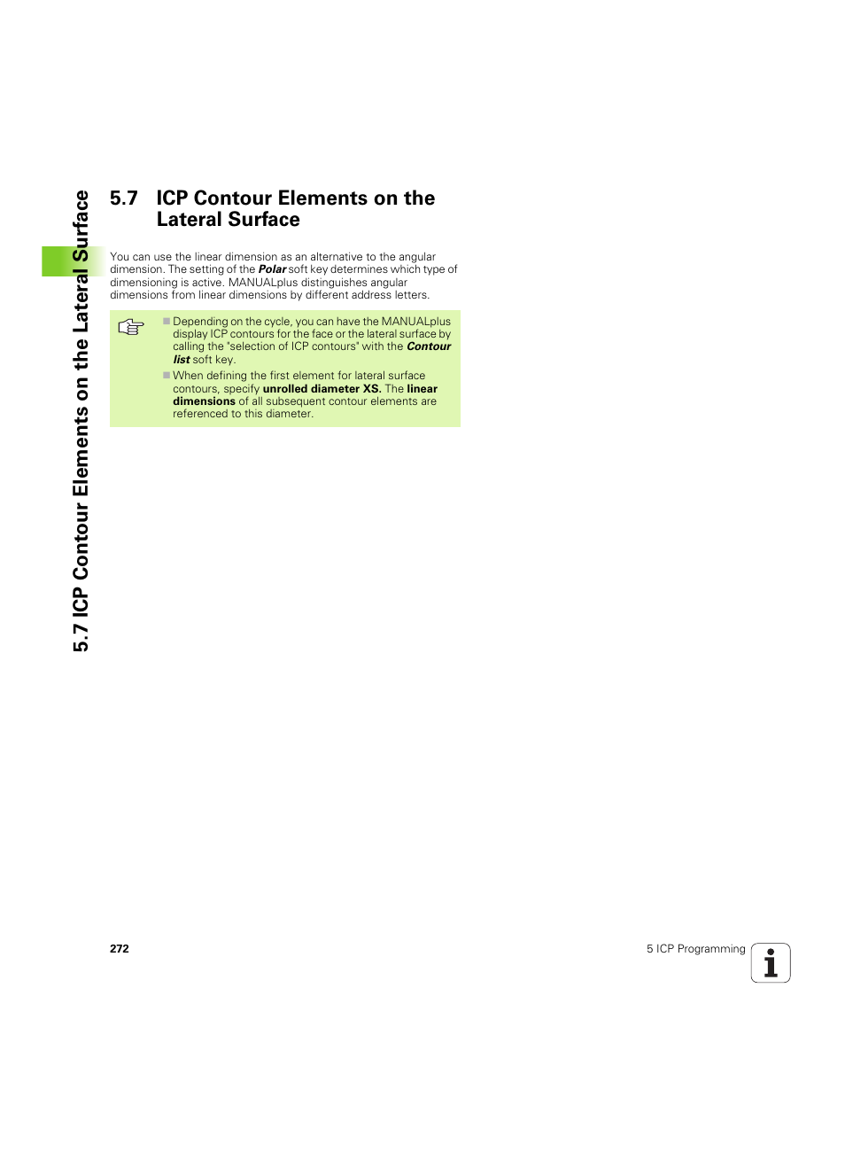 7 icp contour elements on the lateral surface | HEIDENHAIN MANUALplus 4110 User Manual | Page 272 / 550